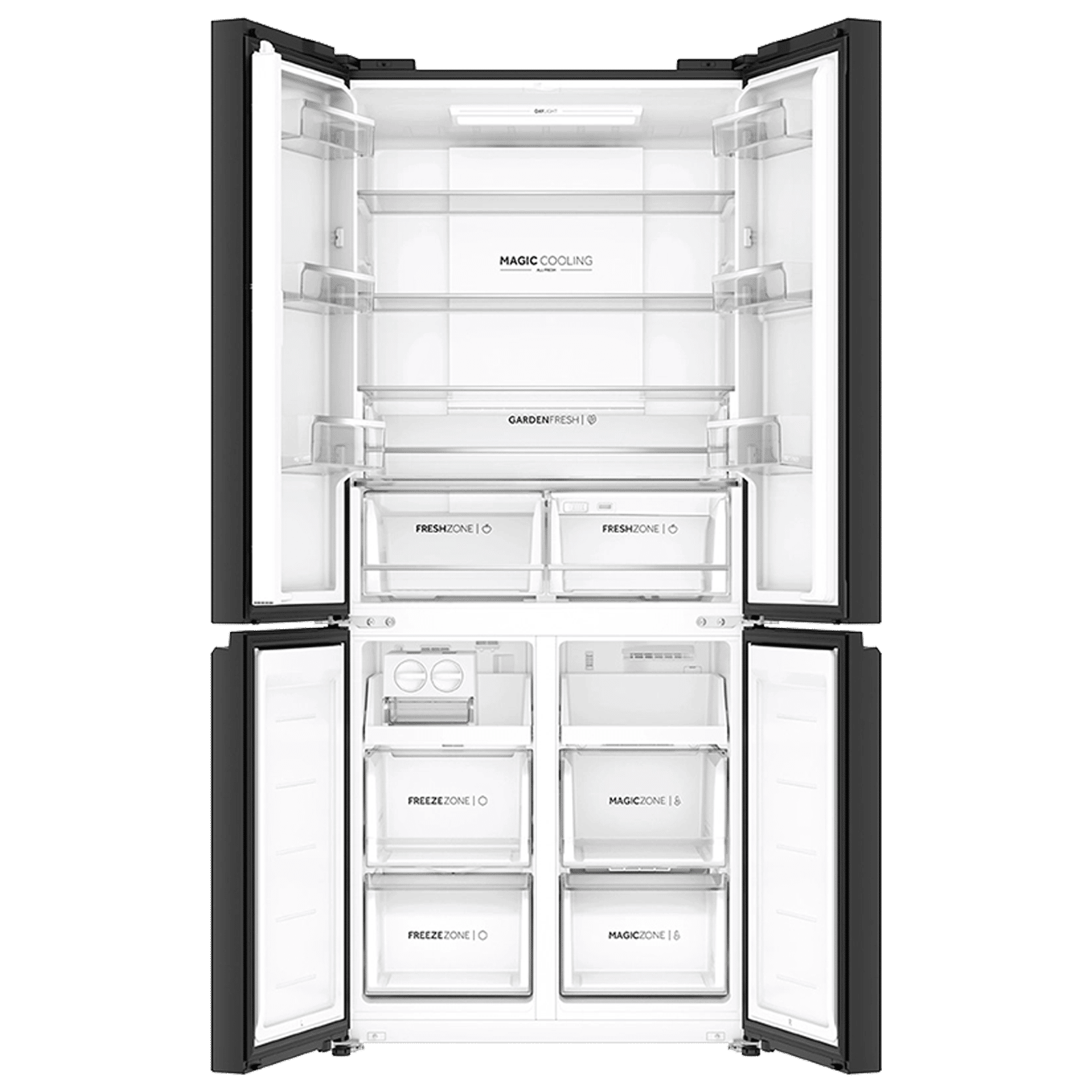 Haier 520 Litres 3 Star Frost Free French Door Convertible Refrigerator with Colorful Digital Display Panel (HRB-600KGU1, Black Glass)_6