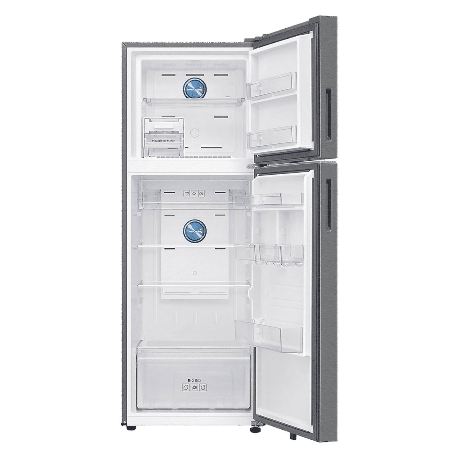 SAMSUNG 330 Litres 2 Star Frost Free Double Door Smart Wifi Enabled Convertible Refrigerator with Bespoke AI (RT34DG5A2BSLHL, EZ Clean Steel)_5