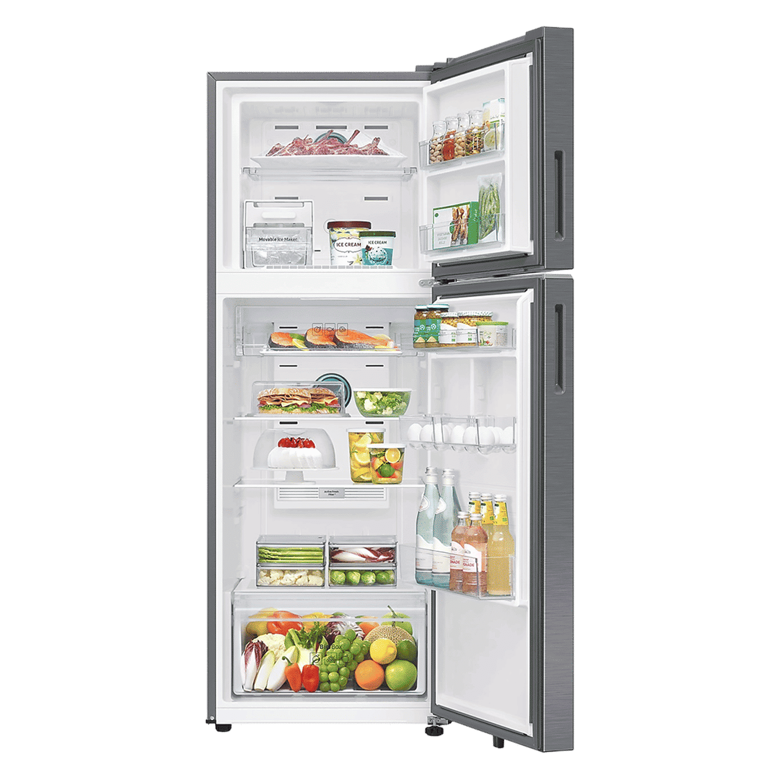 SAMSUNG 330 Litres 3 Star Frost Free Double Door Smart Wifi Enabled Convertible Refrigerator with Bespoke AI (RT34DG5A4DS8HL, Elegant Inox)_7