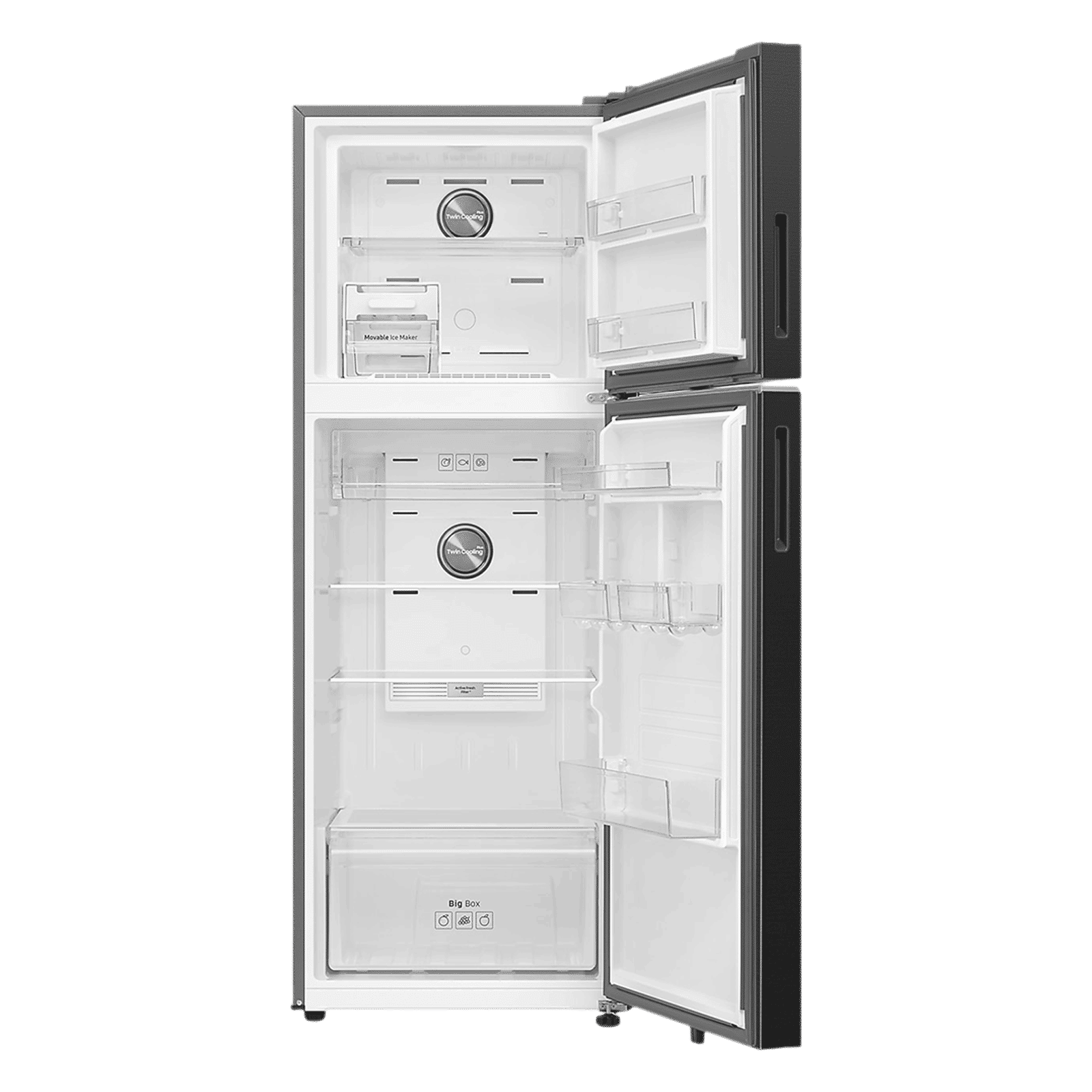 SAMSUNG 330 Litres 3 Star Frost Free Double Door Smart Wifi Enabled Convertible Refrigerator with Bespoke AI (RT34DG5A4DBXHL, Luxe Black)_6