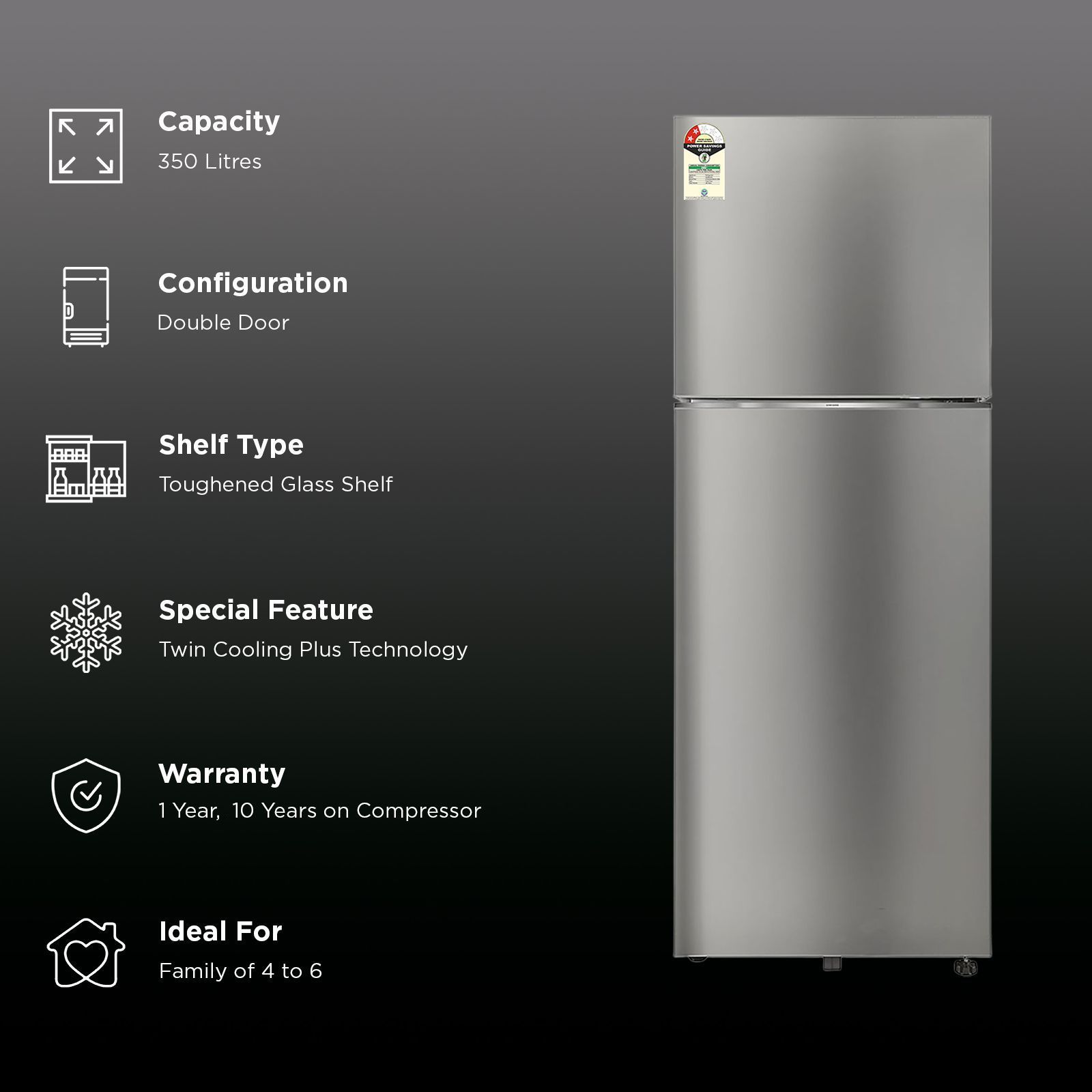 SAMSUNG 350 Litres 2 Star Frost Free Double Door Smart Wifi Enabled Convertible Refrigerator with Bespoke AI (RT38DG5A2BSLHL, Real Stainless) SAMSUNG 350 Litres 2 Star Frost Free Double Door Smart Wifi Enabled Convertible Refrigerator with Bespoke AI (RT38DG5A2BSLHL, Real Stainless)_3
