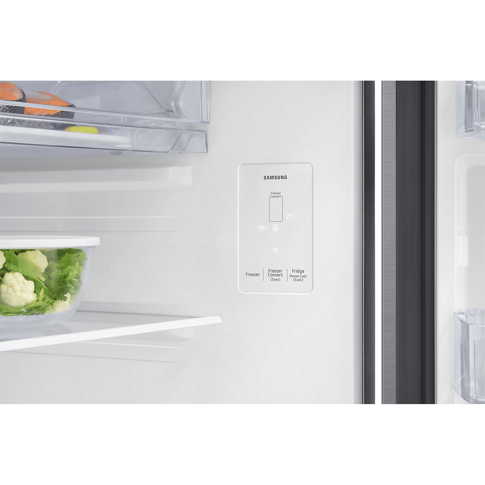 SAMSUNG 350 Litres 3 Star Frost Free Double Door Smart Wifi Enabled Convertible Refrigerator with Bespoke AI (RT38DG5A4DS8HL, Elegant Inox)_12