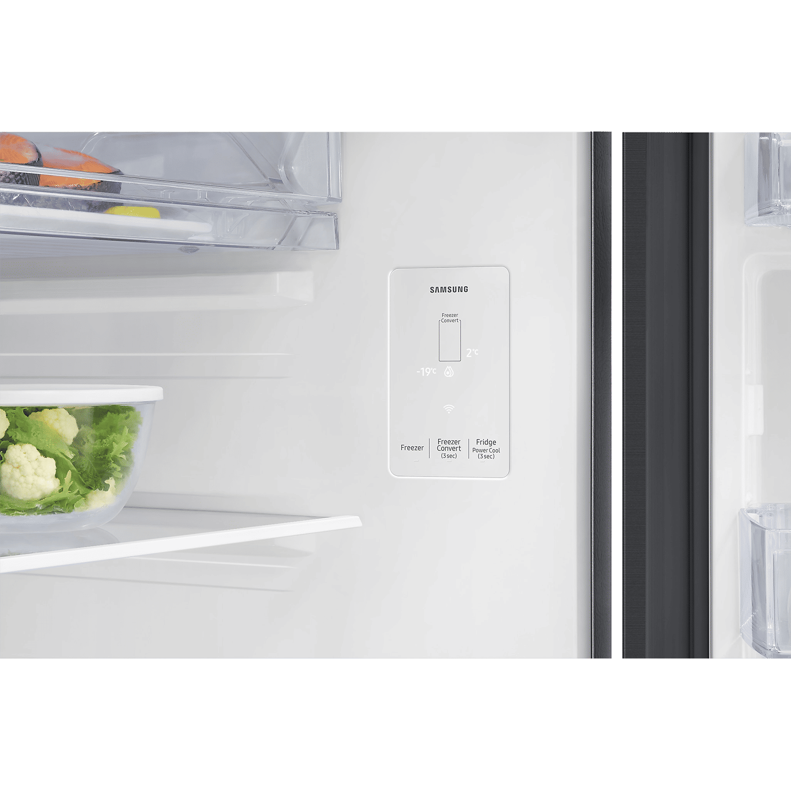 SAMSUNG 350 Litres 3 Star Frost Free Double Door Smart Wifi Enabled Convertible Refrigerator with Bespoke AI (RT38DG5A4DBXHL, Luxe Black)_12