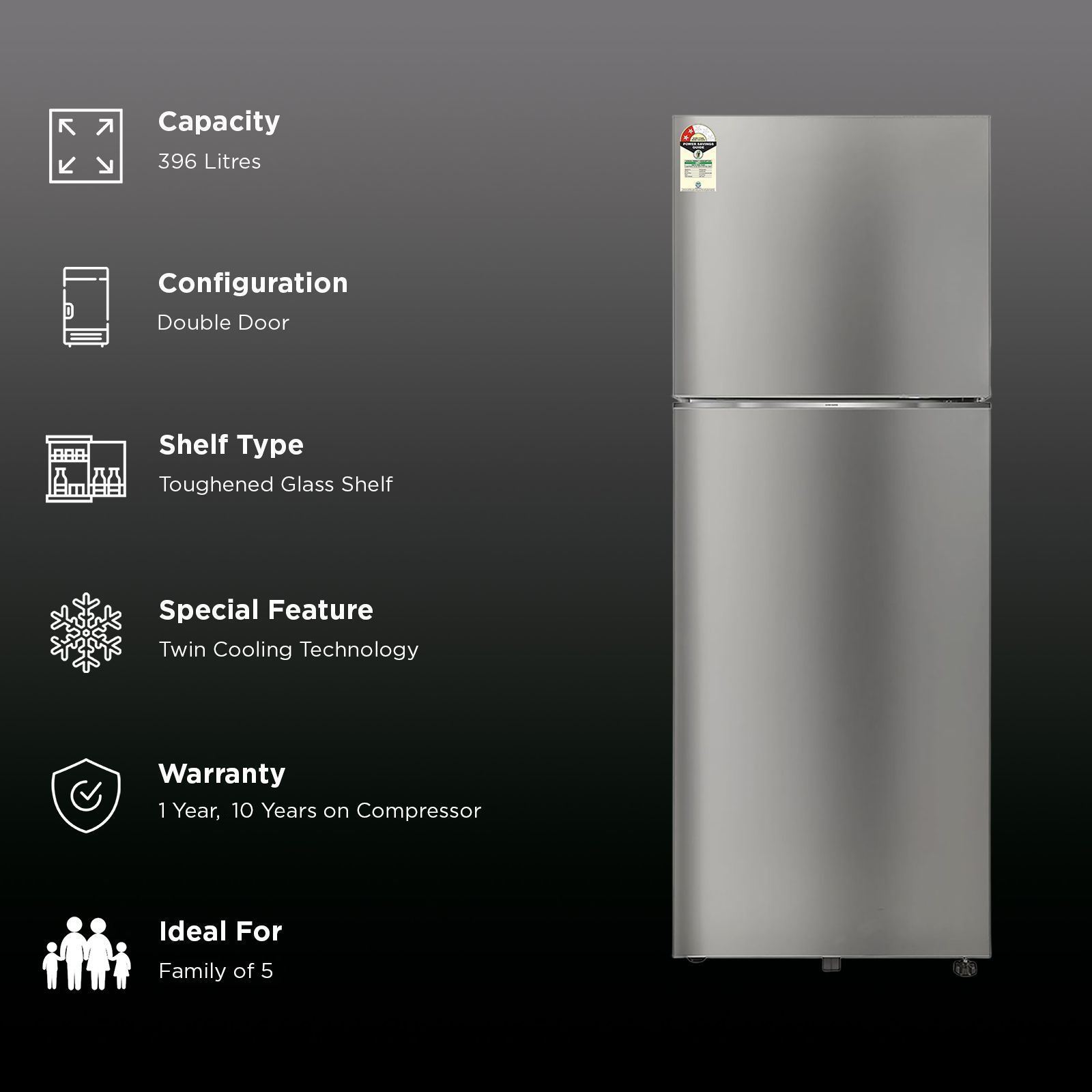 SAMSUNG 396 Litres 2 Star Frost Free Double Door Smart Wifi Enabled Convertible Refrigerator with Bespoke AI (RT41DG6A2BSLHL, Real Stainless) SAMSUNG 396 Litres 2 Star Frost Free Double Door Smart Wifi Enabled Convertible Refrigerator with Bespoke AI (RT41DG6A2BSLHL, Real Stainless)_3