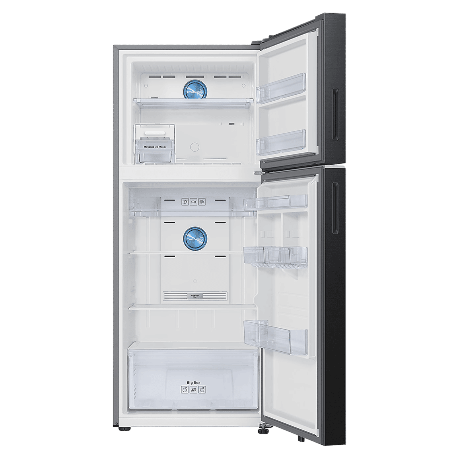 SAMSUNG 396 Litres 3 Star Frost Free Double Door Smart Wifi Enabled Convertible Refrigerator with Bespoke AI (RT41DG6A4DB1HL, Black Matt)_6