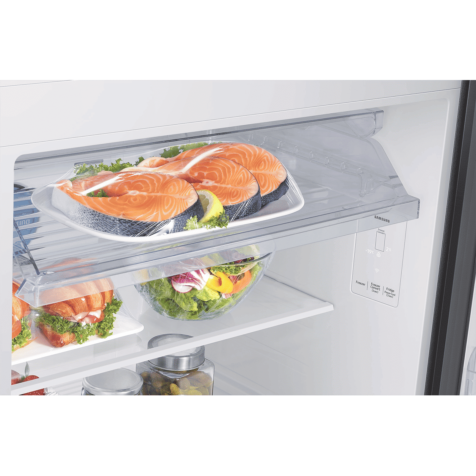 SAMSUNG 419 Litres 3 Star Frost Free Double Door Smart Wifi Enabled Convertible Refrigerator with Bespoke AI (RT45DG6A4DB1HL, Black Matt)_11