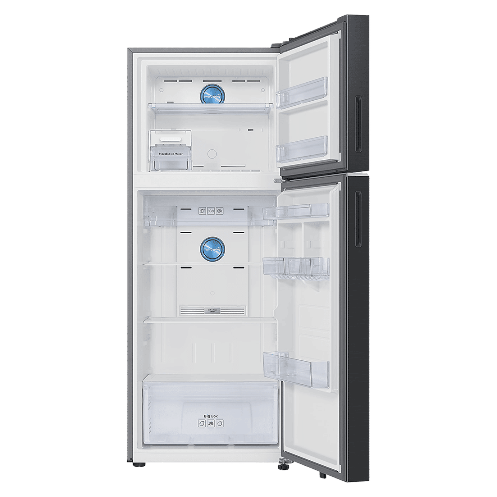 SAMSUNG 419 Litres 3 Star Frost Free Double Door Smart Wifi Enabled Convertible Refrigerator with Bespoke AI (RT45DG6A4DB1HL, Black Matt)_6