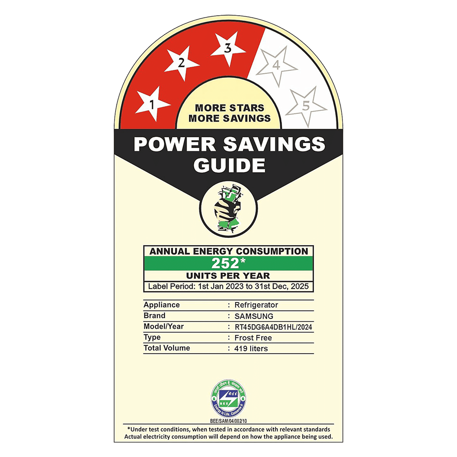 SAMSUNG 419 Litres 3 Star Frost Free Double Door Smart Wifi Enabled Convertible Refrigerator with Bespoke AI (RT45DG6A4DB1HL, Black Matt)_8