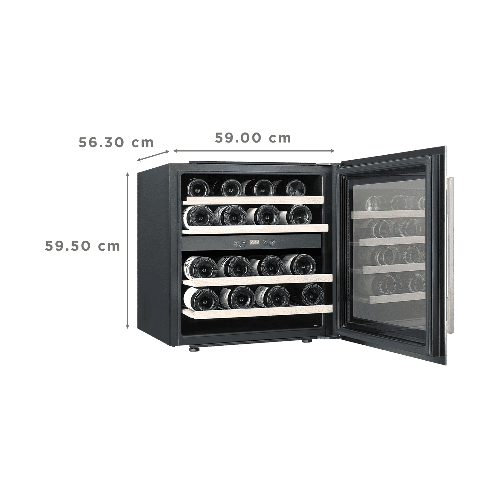 Elica EWC 92 Liters Direct Cool Single Door Wine Cooler with LED Display (2635, Black)_2