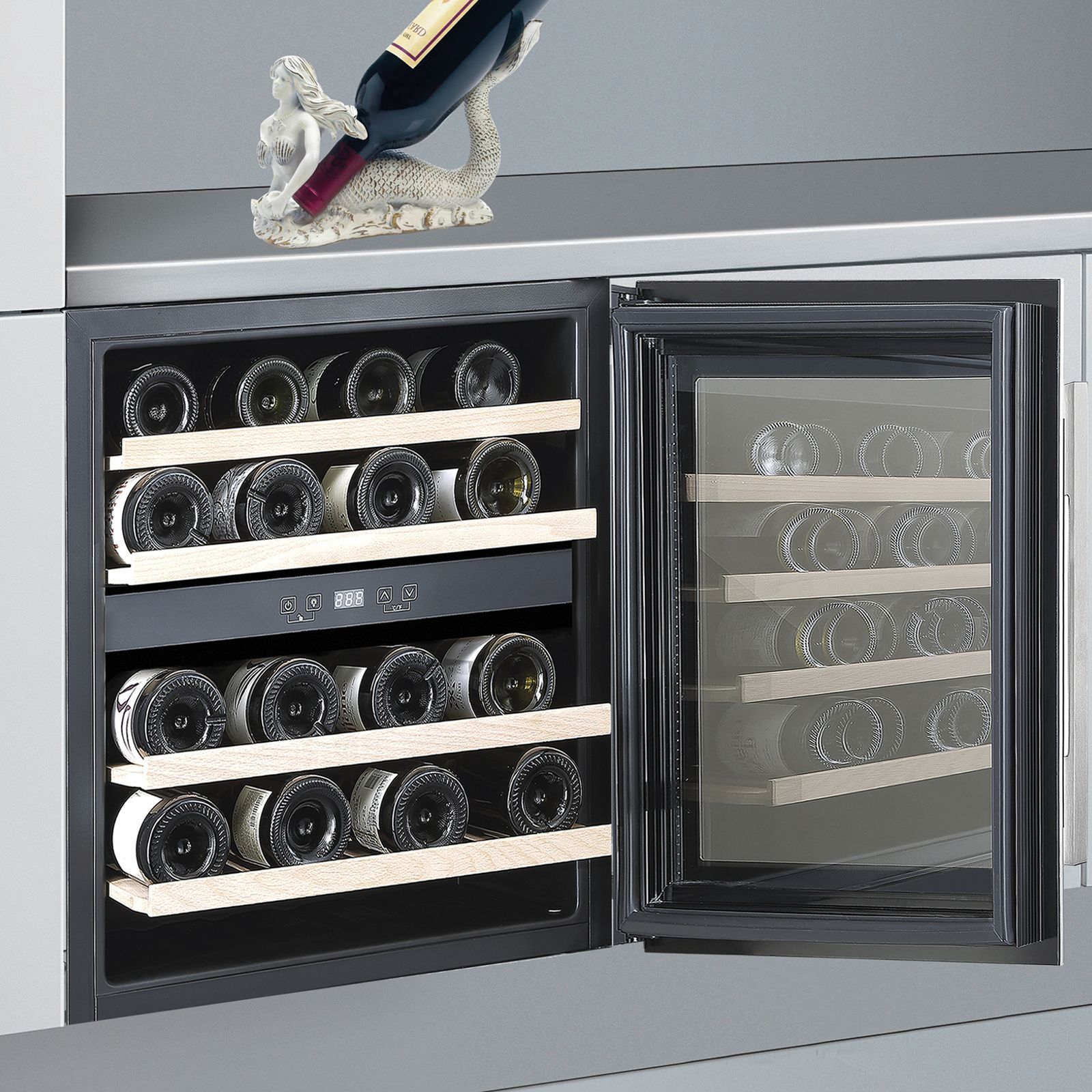 Elica EWC 92 Liters Direct Cool Single Door Wine Cooler with LED Display (2635, Black) Elica EWC 92 Liters Direct Cool Single Door Wine Cooler with LED Display (2635, Black)_2