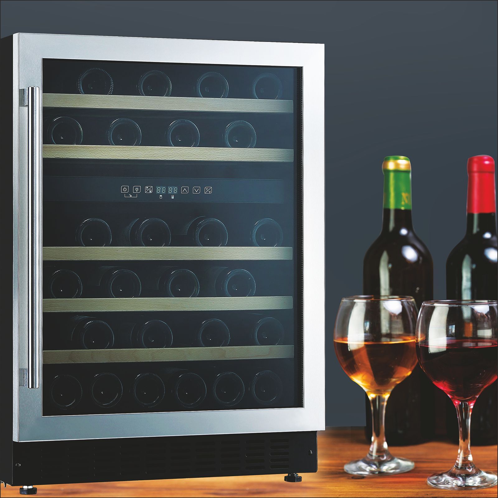 elica 145 Litres 46 Bottles Wine Cooler (LED Display, EWC145S6082, Black)_4