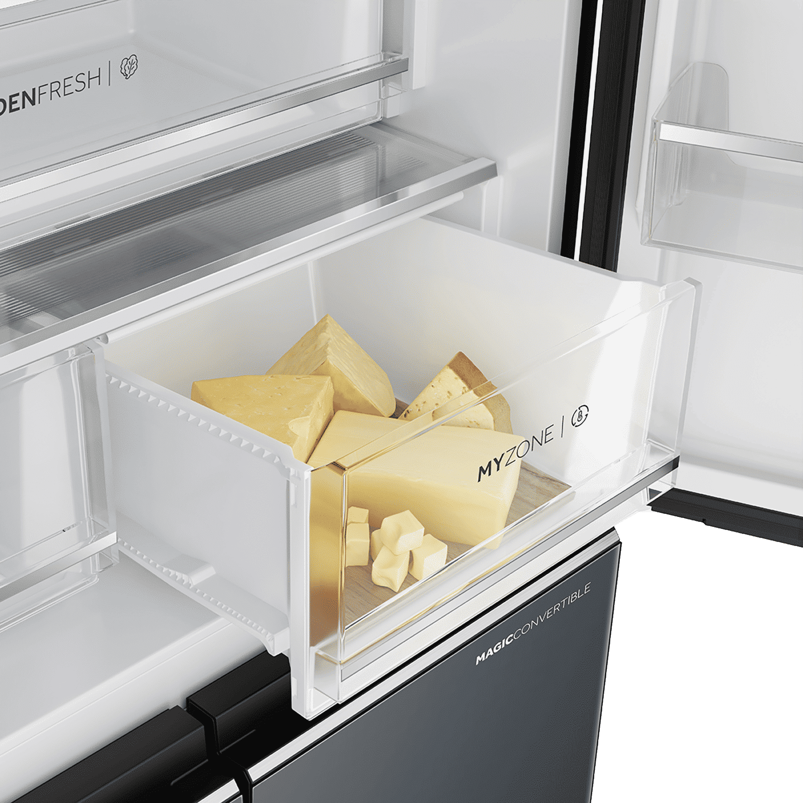 Haier Lumiere 520 Liters 3 Star Frost Free French Door Smart Wifi Enabled Convertible Refrigerator with Colorful Digital Display (HRB-600MGU1, Mirror Glass) Haier Lumiere 520 Liters 3 Star Frost Free French Door Smart Wifi Enabled Convertible Refrigerator with Colorful Digital Display (HRB-600MGU1, Mirror Glass)_14