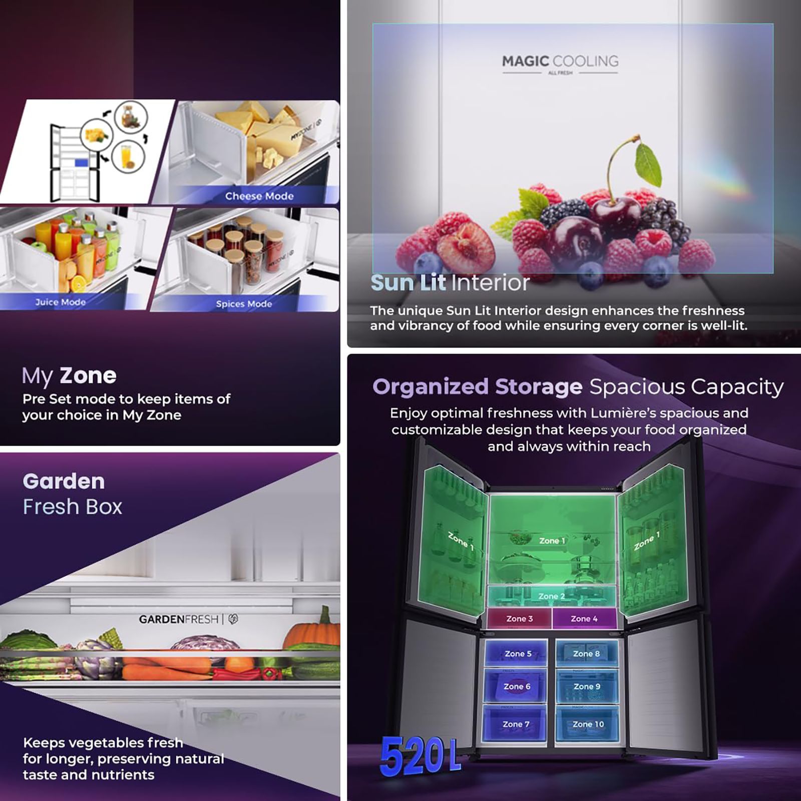 Haier Lumiere 520 Liters 3 Star Frost Free French Door Smart Wifi Enabled Convertible Refrigerator with Colorful Digital Display (HRB-600MGU1, Mirror Glass) Haier Lumiere 520 Liters 3 Star Frost Free French Door Smart Wifi Enabled Convertible Refrigerator with Colorful Digital Display (HRB-600MGU1, Mirror Glass)_19