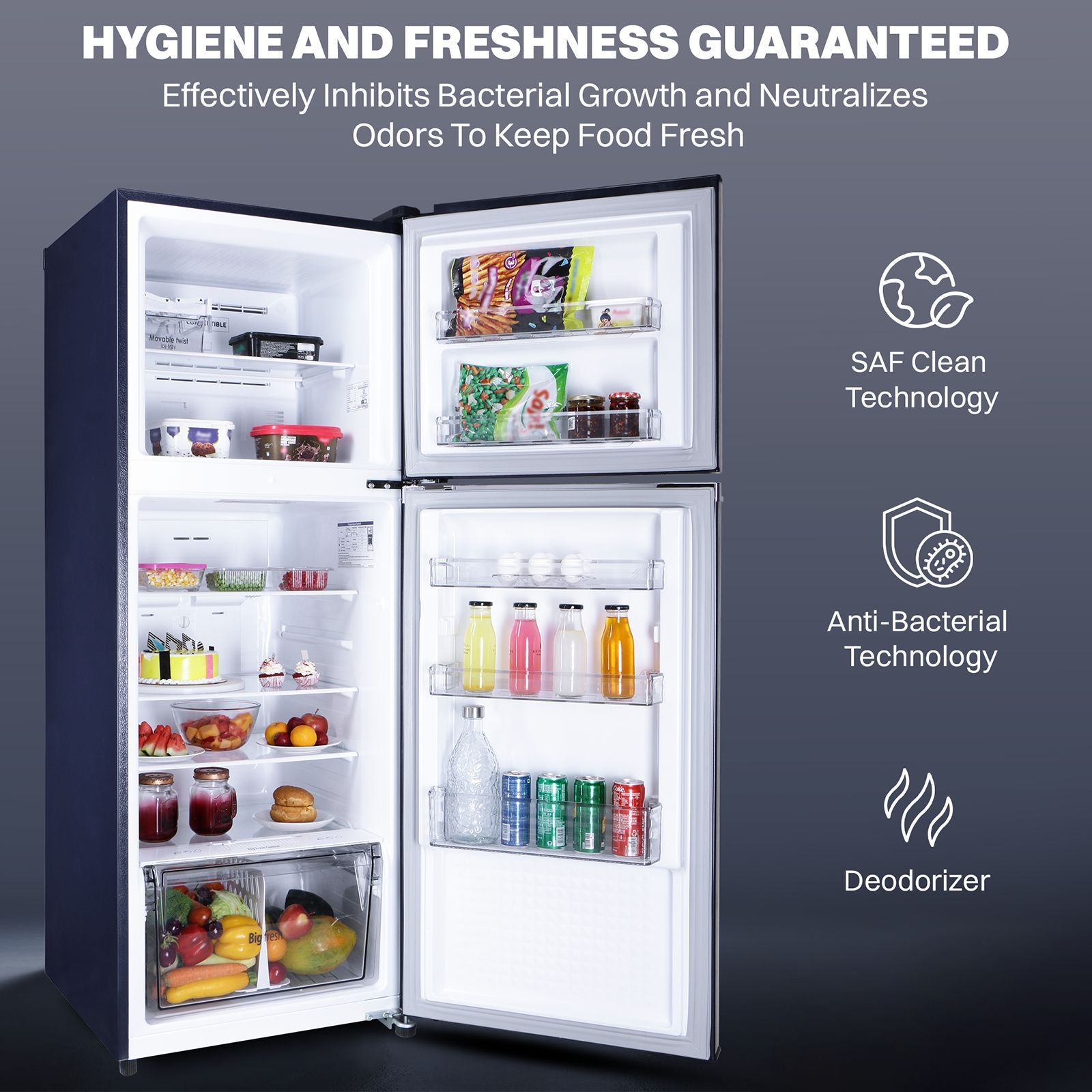 Croma 290 Litres 3 Star Frost Free Double Door Refrigerator with Inverter Technology (CRLR290FID276256, Ocean Blue) Croma 290 Litres 3 Star Frost Free Double Door Refrigerator with Inverter Technology (CRLR290FID276256, Ocean Blue)_8