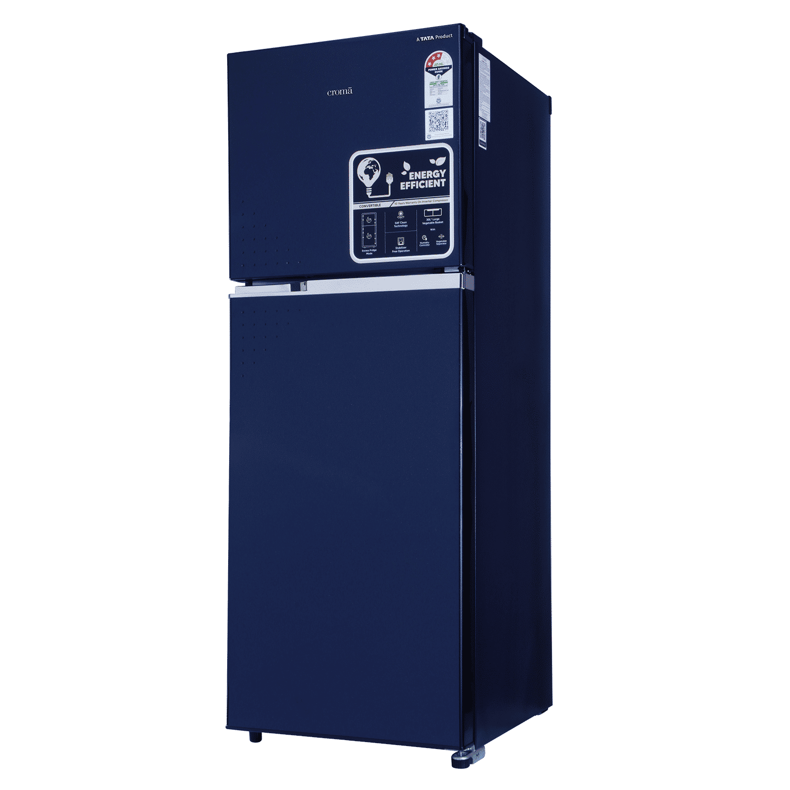 Croma 290 Litres 3 Star Frost Free Double Door Refrigerator with Inverter Technology (CRLR290FID276256, Ocean Blue) Croma 290 Litres 3 Star Frost Free Double Door Refrigerator with Inverter Technology (CRLR290FID276256, Ocean Blue)_10