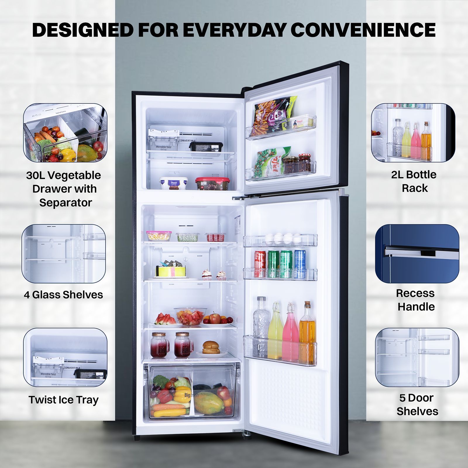 Croma 320 Litres 3 Star Frost Free Double Door Refrigerator with Inverter Technology (CRLR303FID276257, Ocean Blue)_6