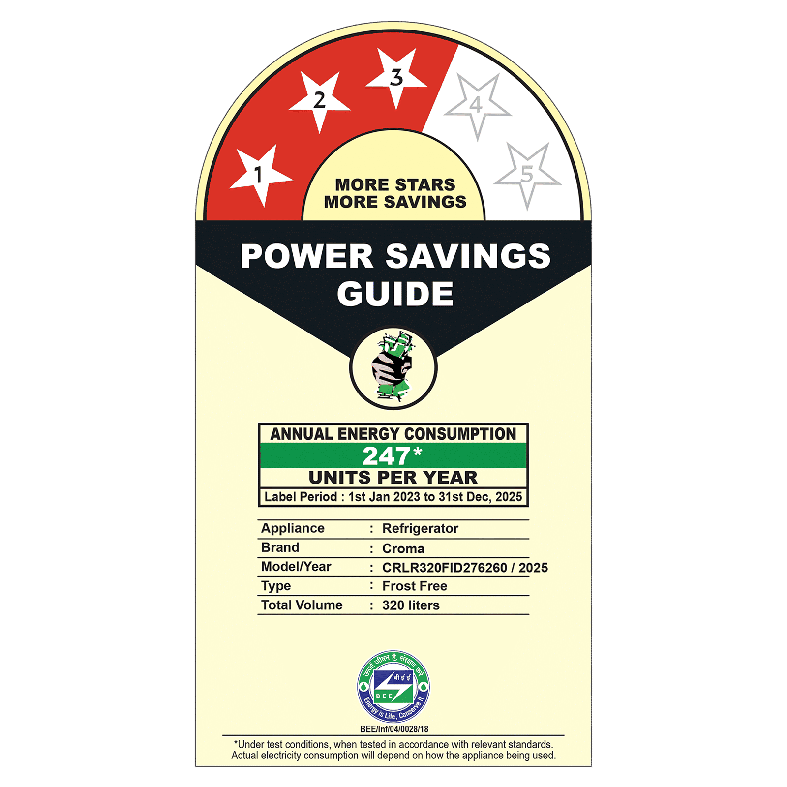 Croma 320 Litres 3 Star Frost Free Double Door Refrigerator with Inverter Technology (CRLR303FID276257, Ocean Blue)_9