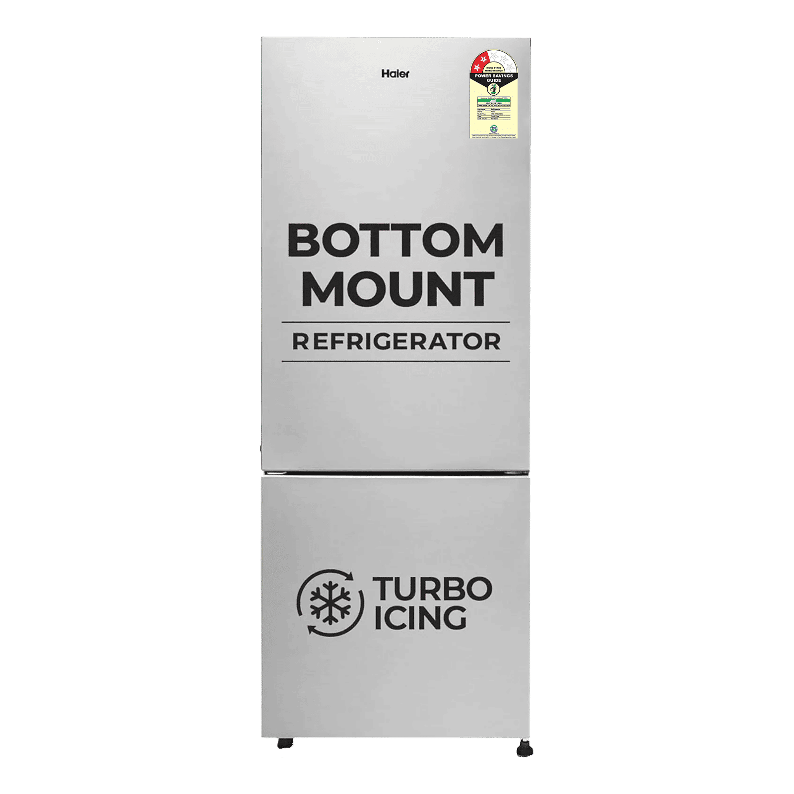 Haier 300 Litres 2 Star Frost Free Double Door Bottom Mount Refrigerator with Antibacterial Gasket (HRB-3502BS-P, Brushline Silver)_1
