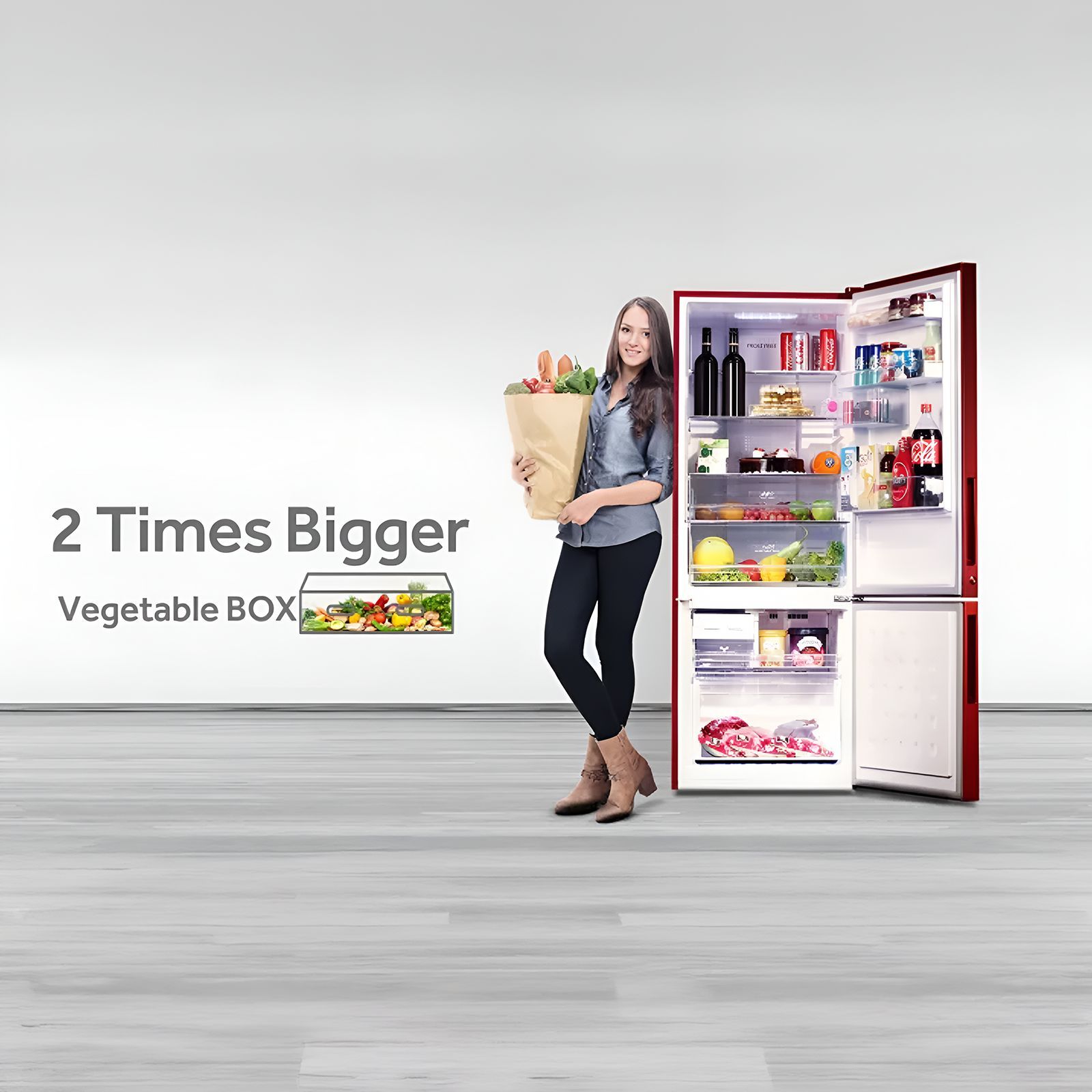 Haier 300 Litres 2 Star Frost Free Double Door Bottom Mount Refrigerator with Antibacterial Gasket (HRB-3502BS-P, Brushline Silver)_14