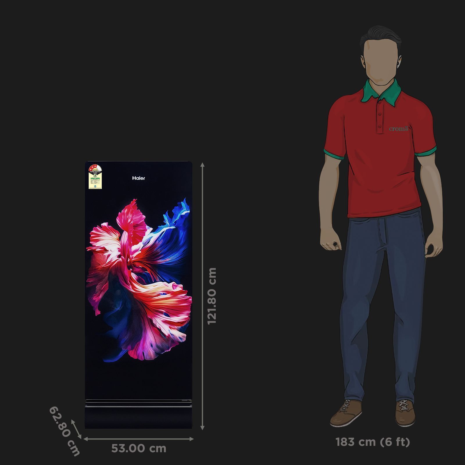 Haier 190 Litres 3 Star Direct Cool Single Door Refrigerator with One Hour Icing Technology (HRD-2103PWG-P, Wave Glass)_3