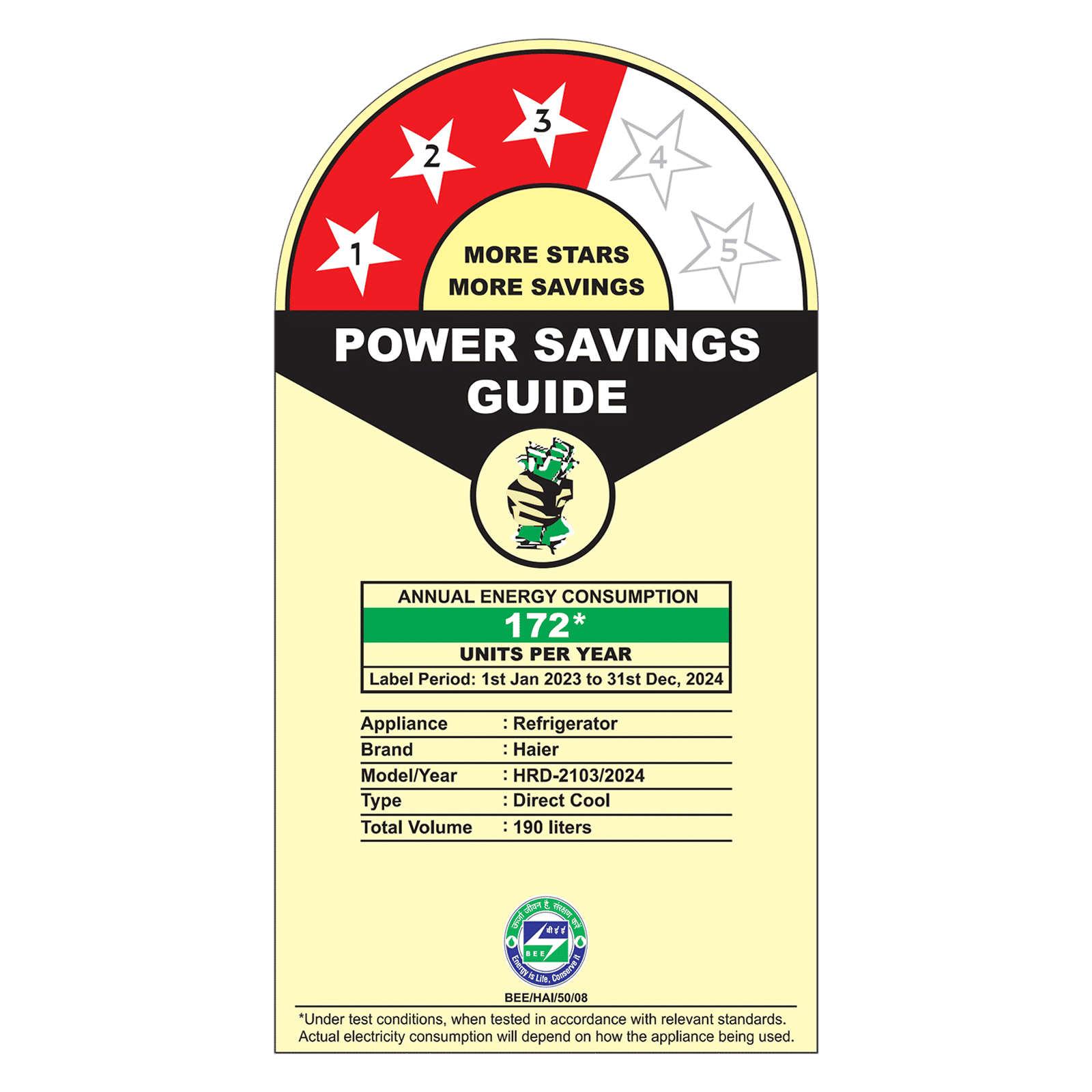 Haier 190 Litres 3 Star Direct Cool Single Door Refrigerator with One Hour Icing Technology (HRD-2103PWG-P, Wave Glass)_6