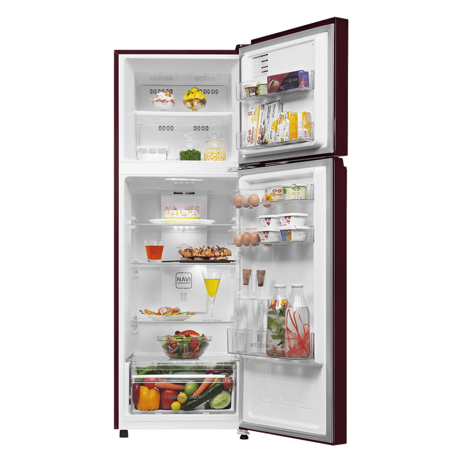 Haier 240 Litres 2 Star Frost Free Double Door Refrigerator with Stabilizer Free Operation (HRF-2902IEBS-P, Brushline Silver)_4