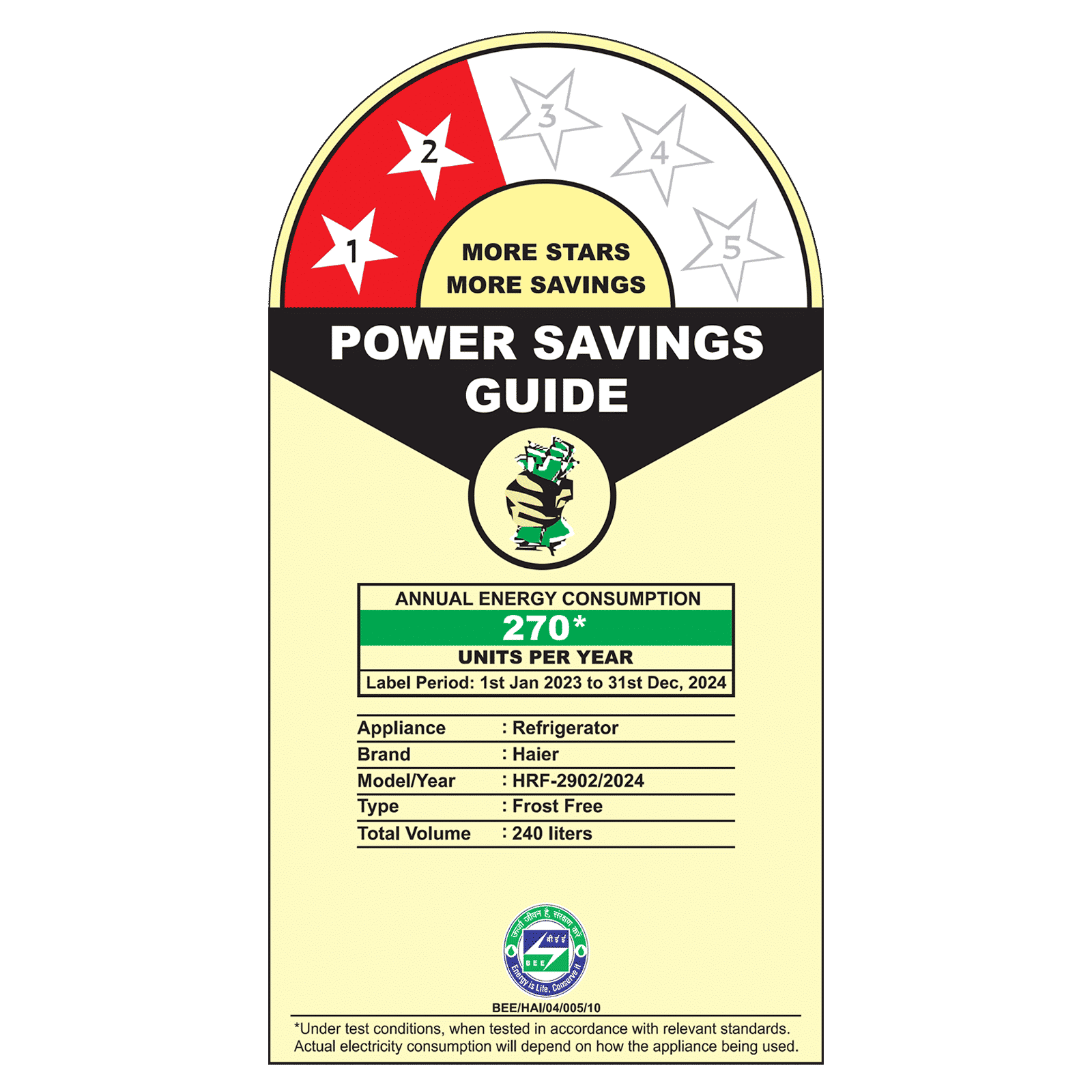 Haier 240 Litres 2 Star Frost Free Double Door Refrigerator with Stabilizer Free Operation (HRF-2902IEBS-P, Brushline Silver)_7