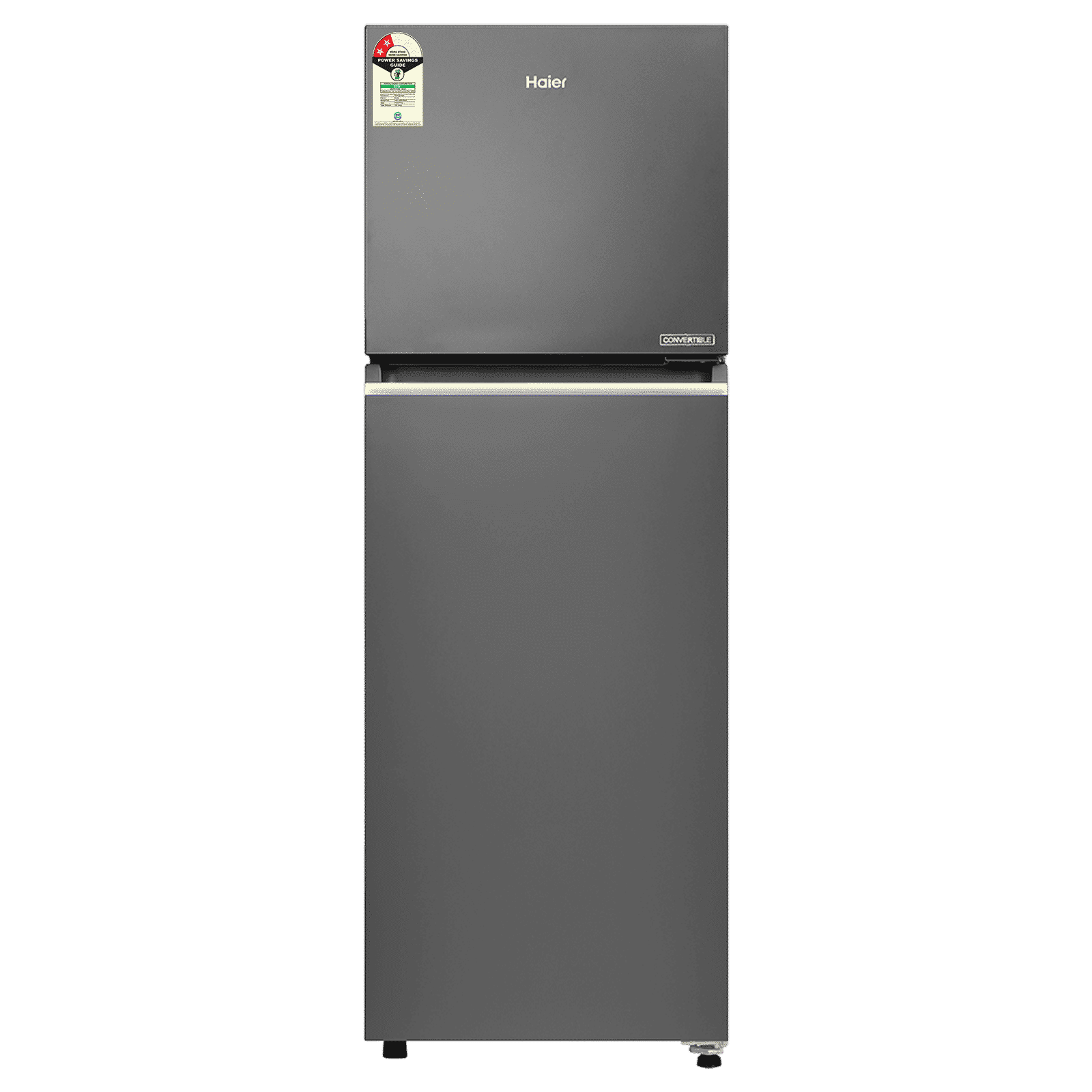 Haier 240 Litres 2 Star Frost Free Double Door Convertible Refrigerator with Turbo Icing Technology (HRF-2902IBGB-P, GE Black)_1