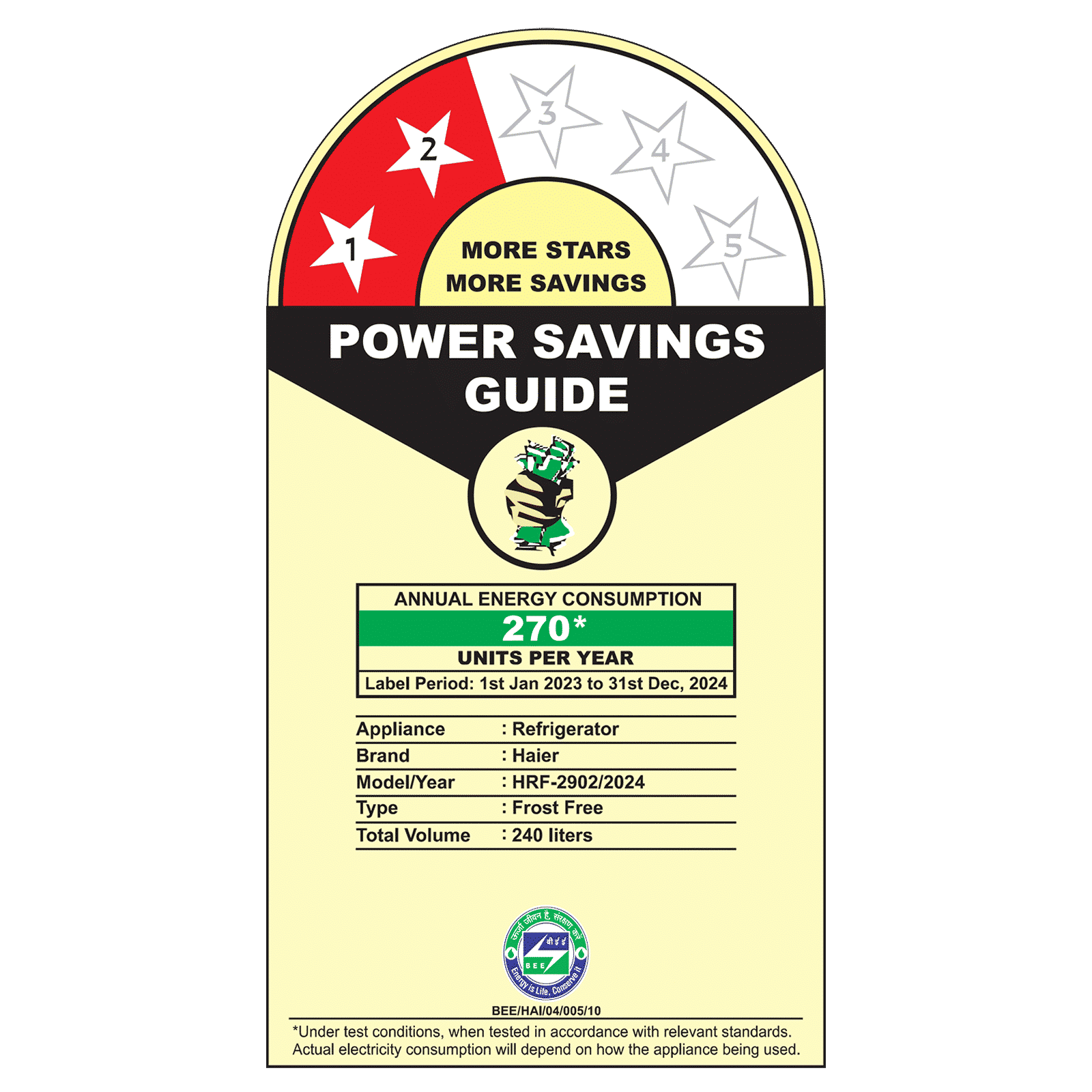 Haier 240 Litres 2 Star Frost Free Double Door Convertible Refrigerator with Turbo Icing Technology (HRF-2902IBGB-P, GE Black)_10