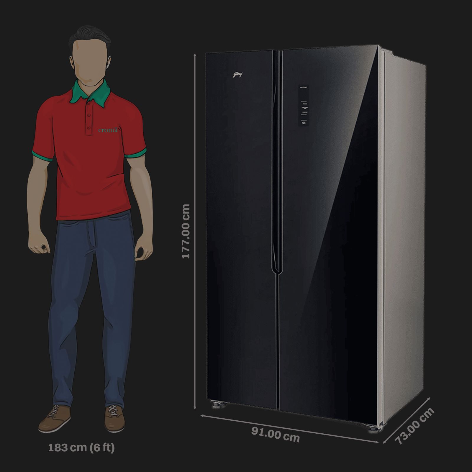 Godrej 600 Litres 3 Star Frost Free Side by Side Convertible Refrigerator with Powered By AI (RS EON VELVET 646C RIT, Opera Black)_2