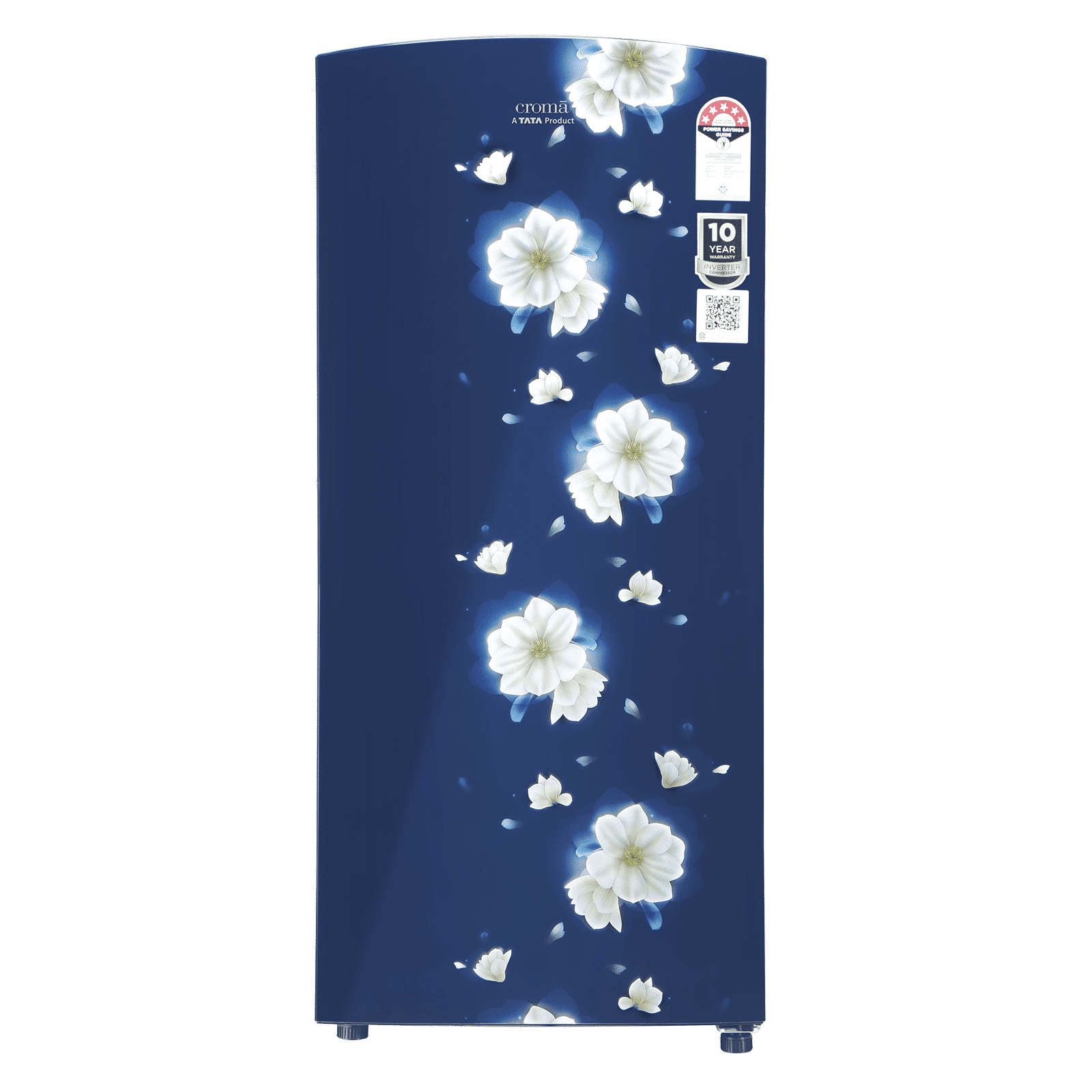 Croma 187 Litres 5 Star Direct Cool Single Door Refrigerator with Inverter Technology (CRLR187DIF302707, Floral Blue)_1