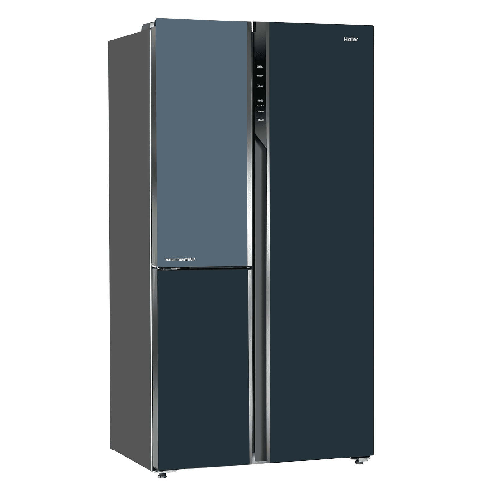 Haier Vogue Series 598 Litres 3 Star Frost Free Side by Side Door Smart Wifi Enabled Convertible Refrigerator with Deo Fresh Technology (HRT-683GOGU1, Grey Onyx Glass)_3