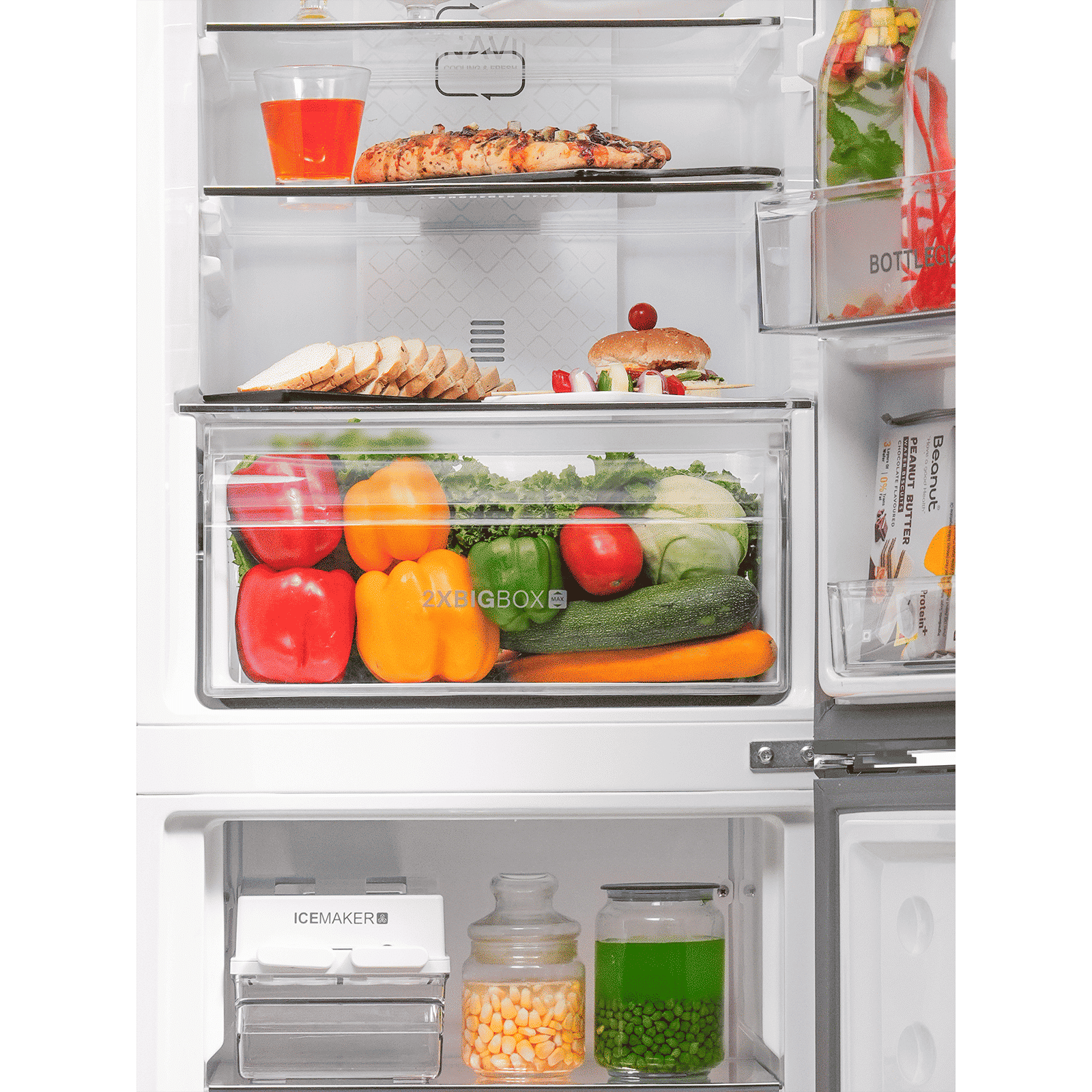 Haier 237 Litres 2 Star Frost Free Double Door Bottom Mount Convertible Refrigerator with Turbo Icing (HRB-2872IBMS-P, Moon Silver)_7