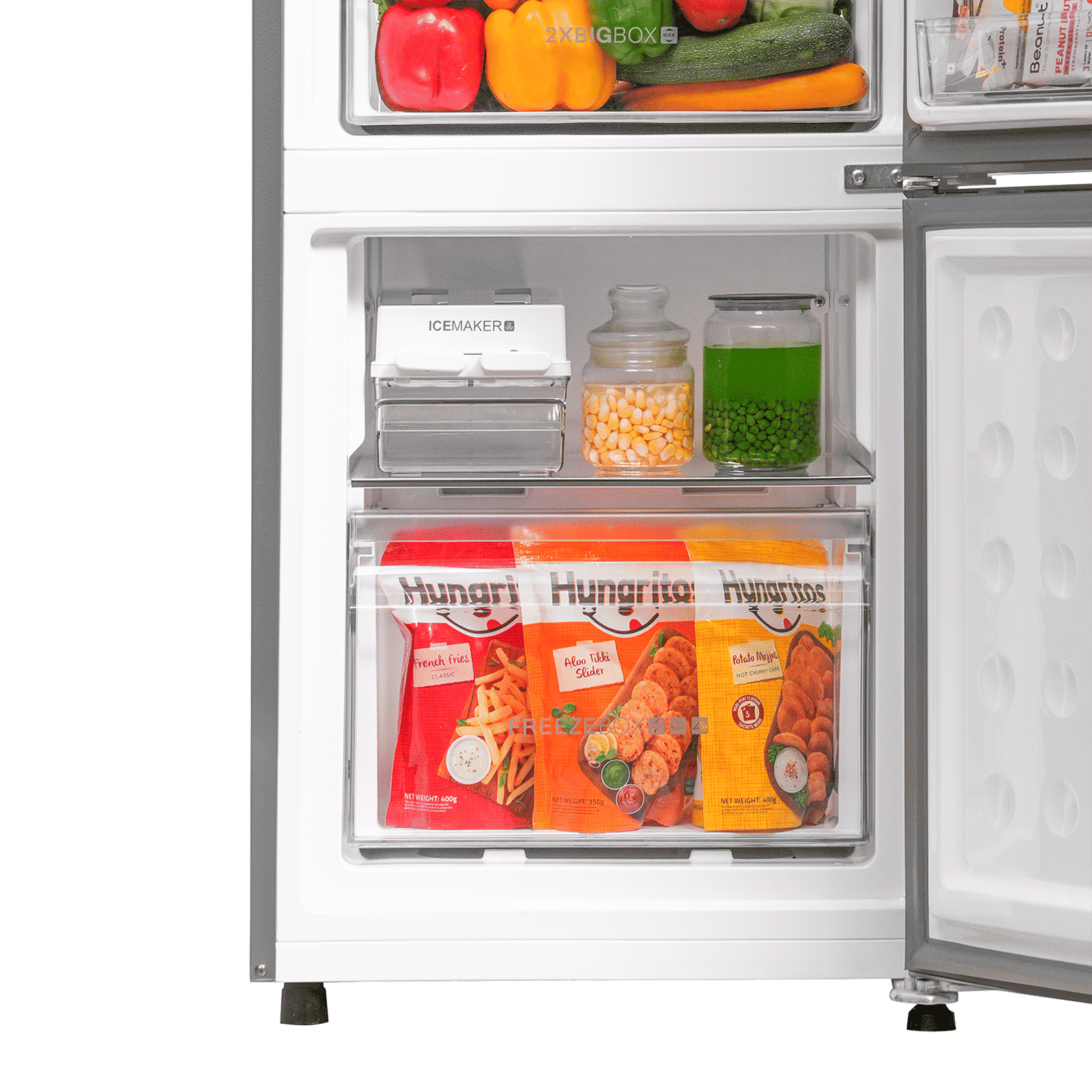 Haier 237 Litres 2 Star Frost Free Double Door Bottom Mount Convertible Refrigerator with Turbo Icing (HRB-2872IBMS-P, Moon Silver)_8