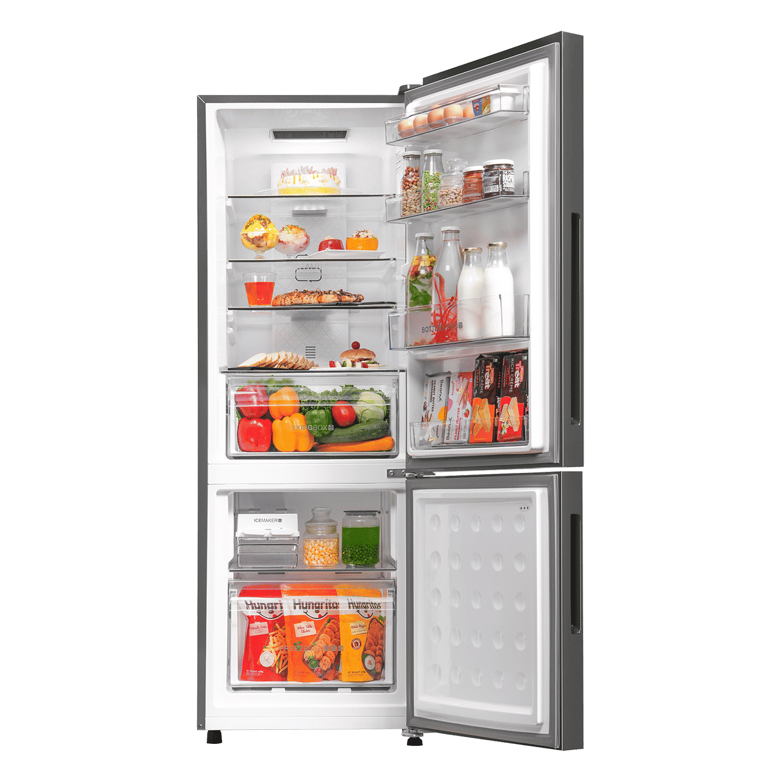 Haier 237 Litres 2 Star Frost Free Double Door Bottom Mount Convertible Refrigerator with Turbo Icing (HRB-2872IBMS-P, Moon Silver)_3