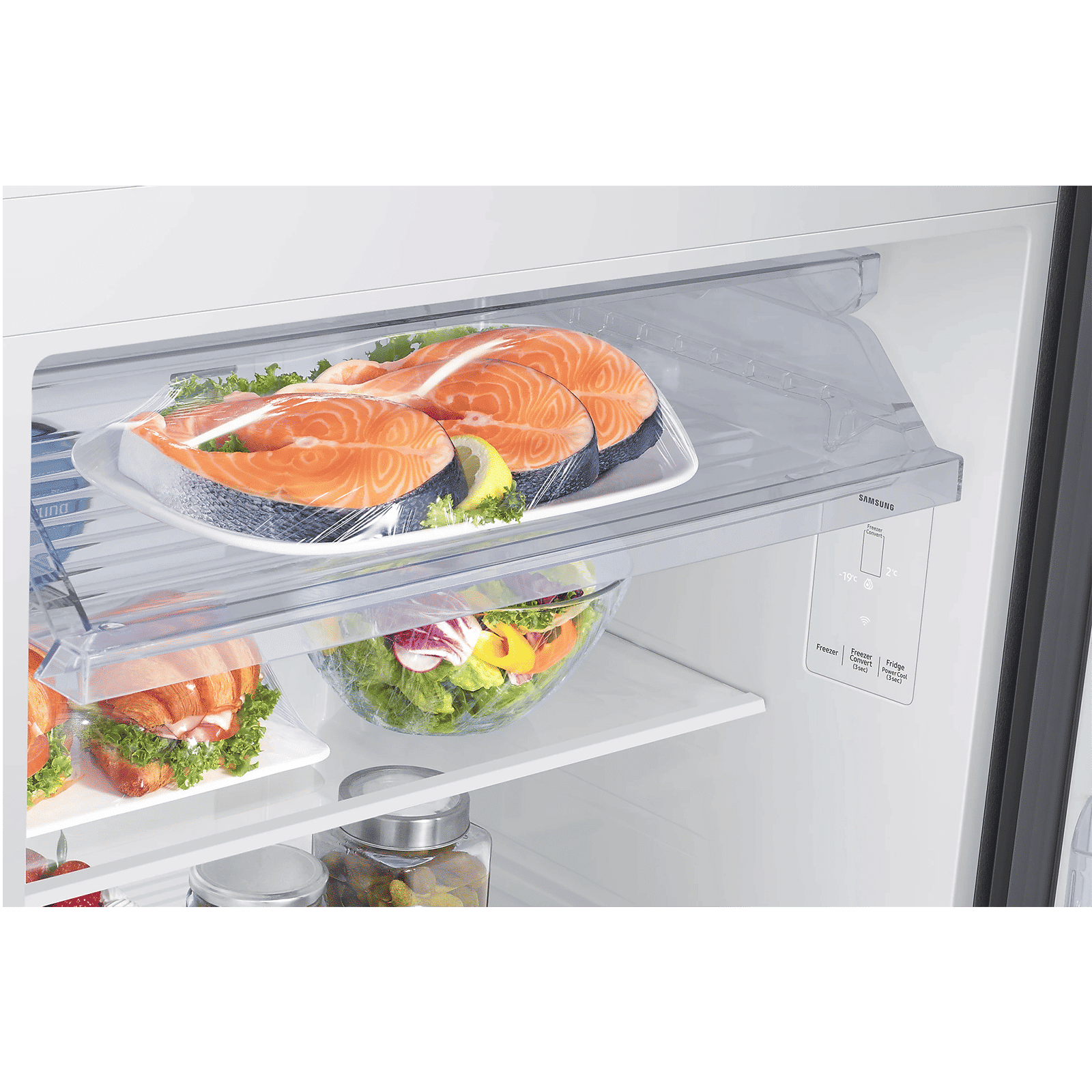 SAMSUNG 467 Litres 3 Star Frost Free Double Door Smart Wifi Enabled Refrigerator with Twin Cooling Plus Technology (RT80F51C3BHL, Black Glass)_12