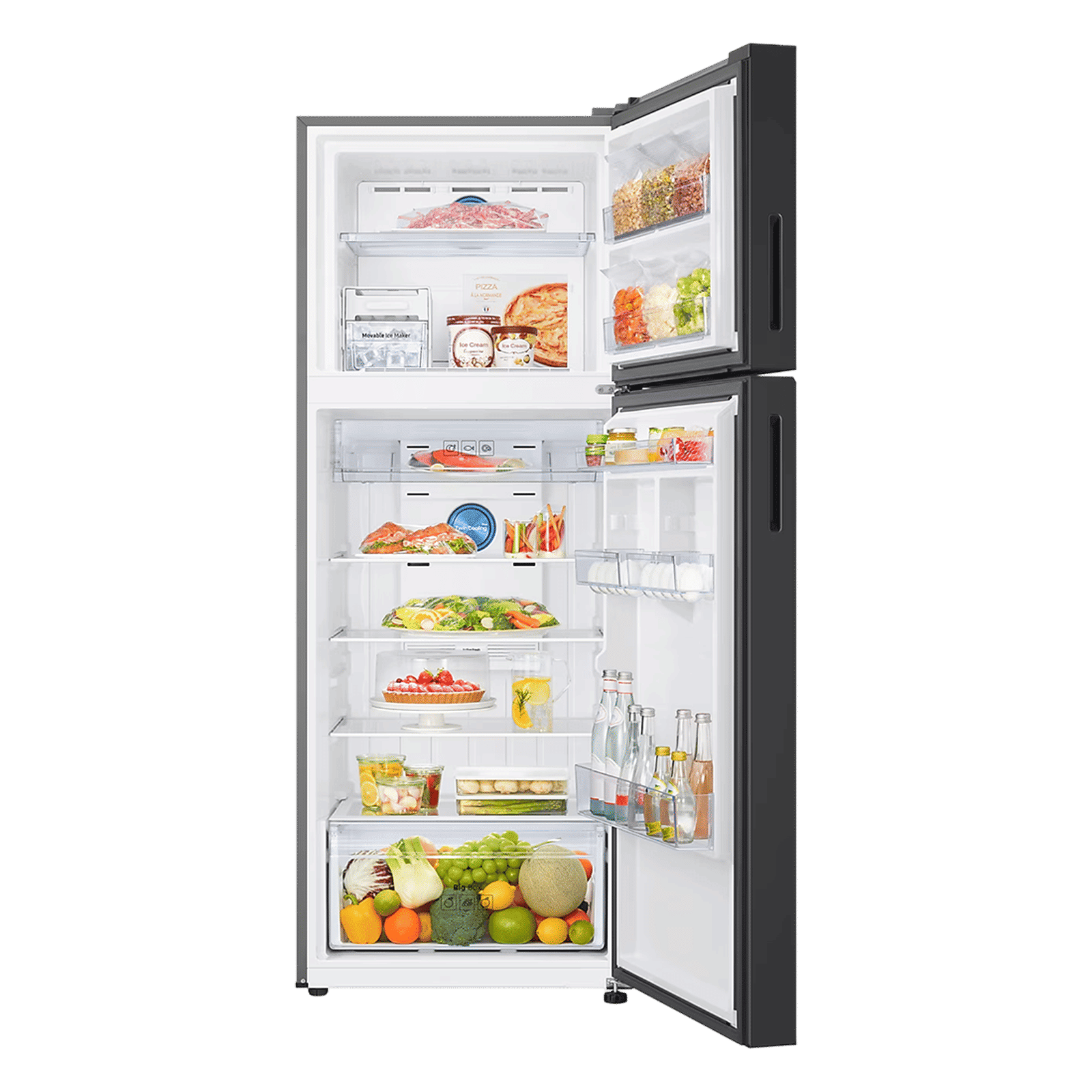 SAMSUNG 467 Litres 3 Star Frost Free Double Door Smart Wifi Enabled Refrigerator with Twin Cooling Plus Technology (RT80F51C3BHL, Black Glass)_5