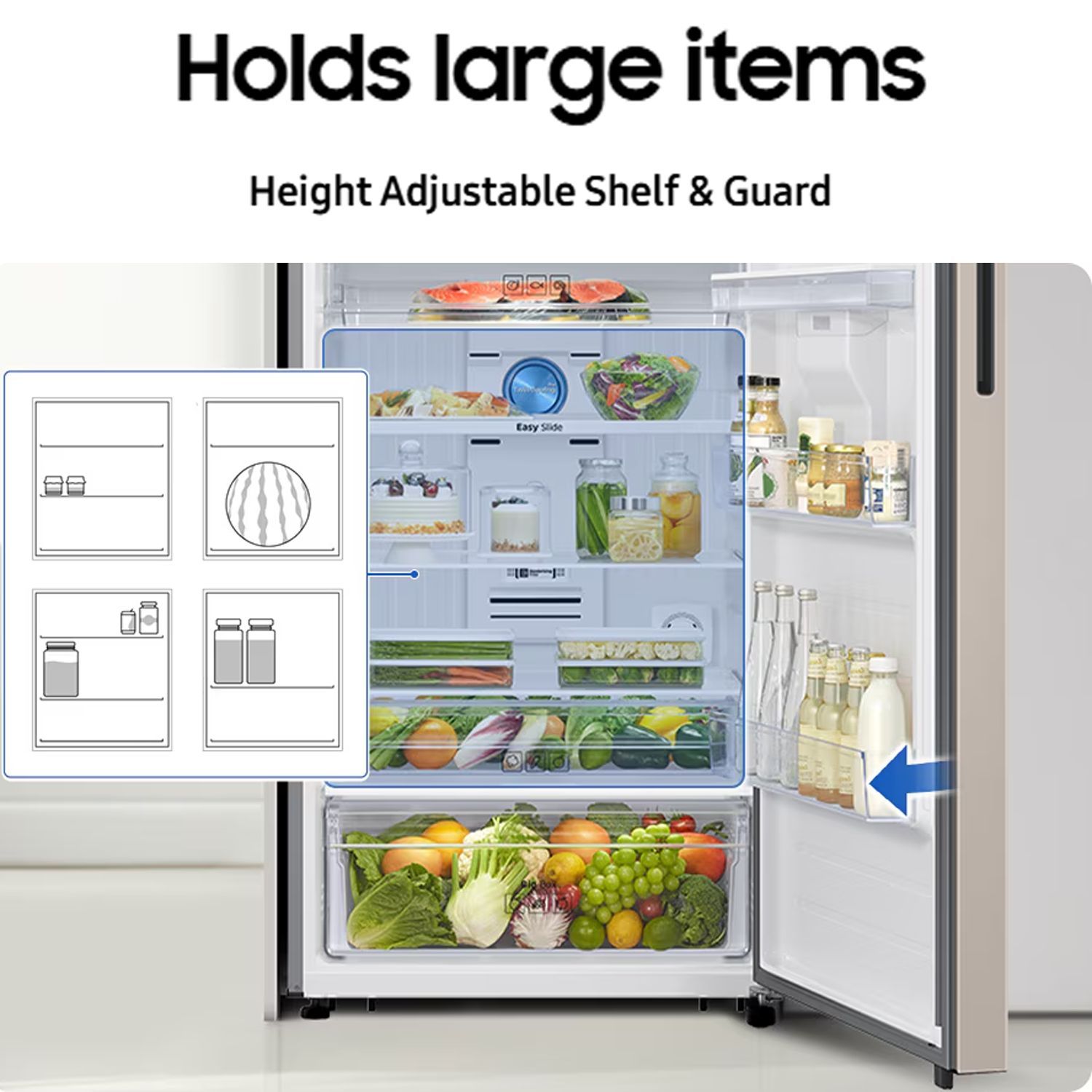 SAMSUNG Bespoke 530 Litres 1 Star Frost Free Double Door Convertible Refrigerator with Power Cool Technology (RT56DG7A6ASLTL, Real Stainless)_13