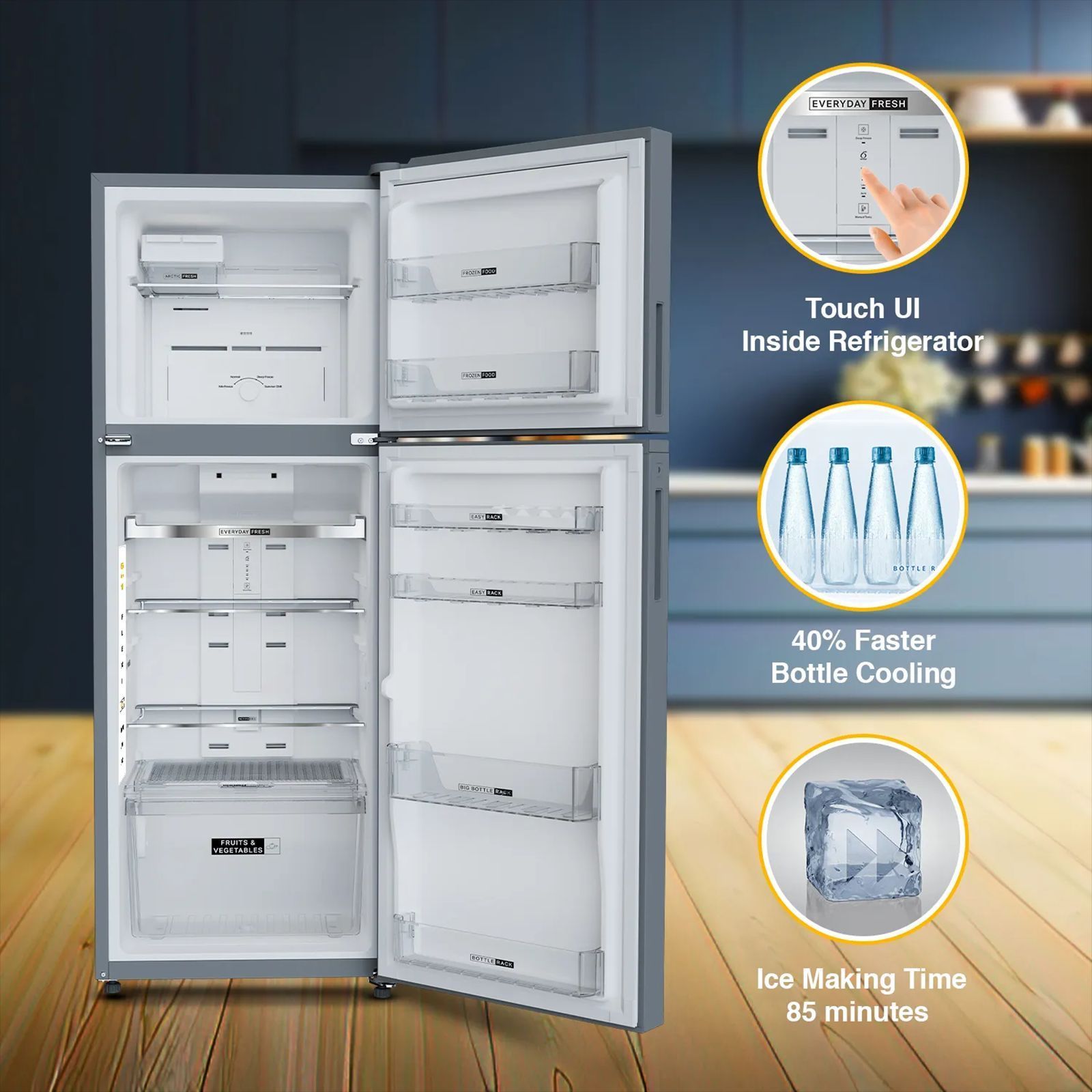 Whirlpool Intellifresh 235 Litres 3 Star Frost Free Double Door Convertible Refrigerator with 6th Sense Technology (22139, Grey)_9