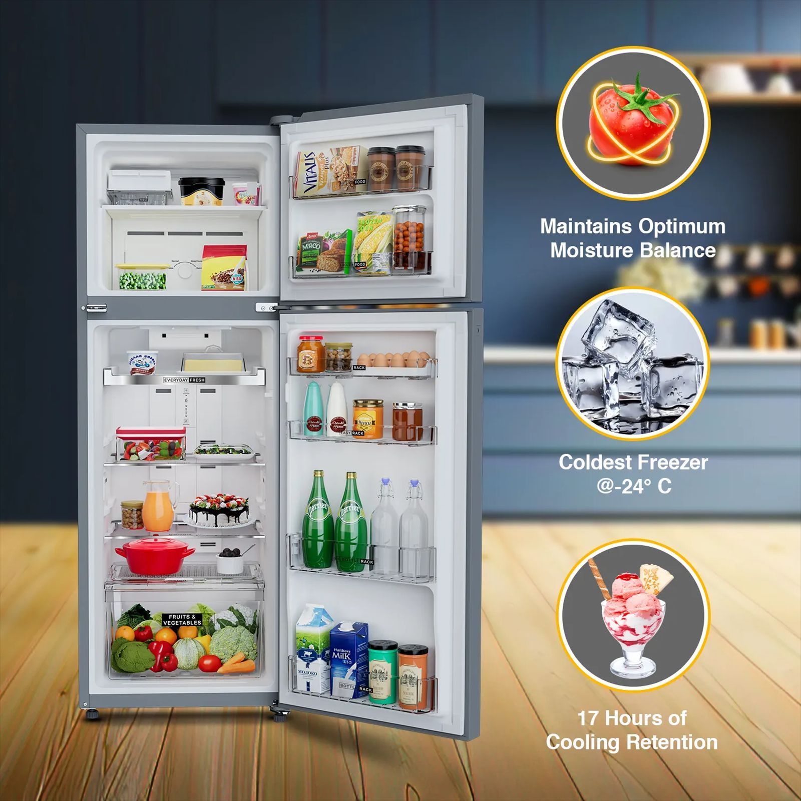 Whirlpool Intellifresh 235 Litres 3 Star Frost Free Double Door Convertible Refrigerator with 6th Sense Technology (22139, Grey)_10