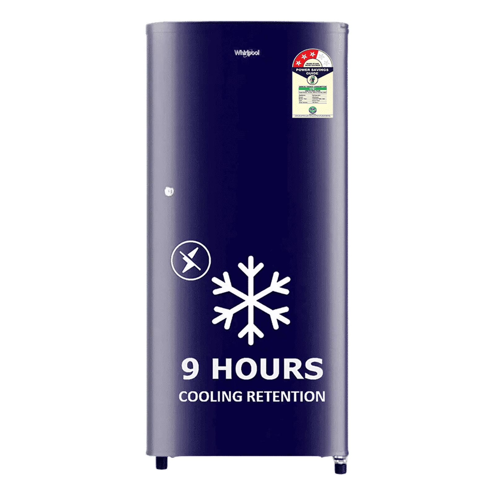 Whirlpool WDE 184 Litres 3 Star Direct Cool Single Door Refrigerator with Antibacterial Gasket (72684, Sapphire Blue)_1