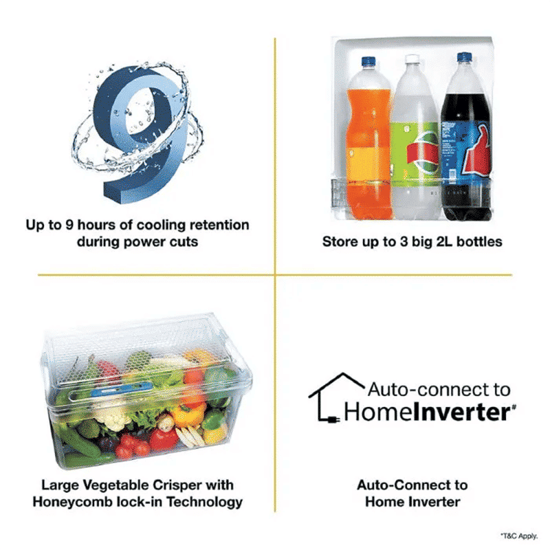 Whirlpool WDE 184 Litres 3 Star Direct Cool Single Door Refrigerator with Antibacterial Gasket (72684, Sapphire Blue)_10