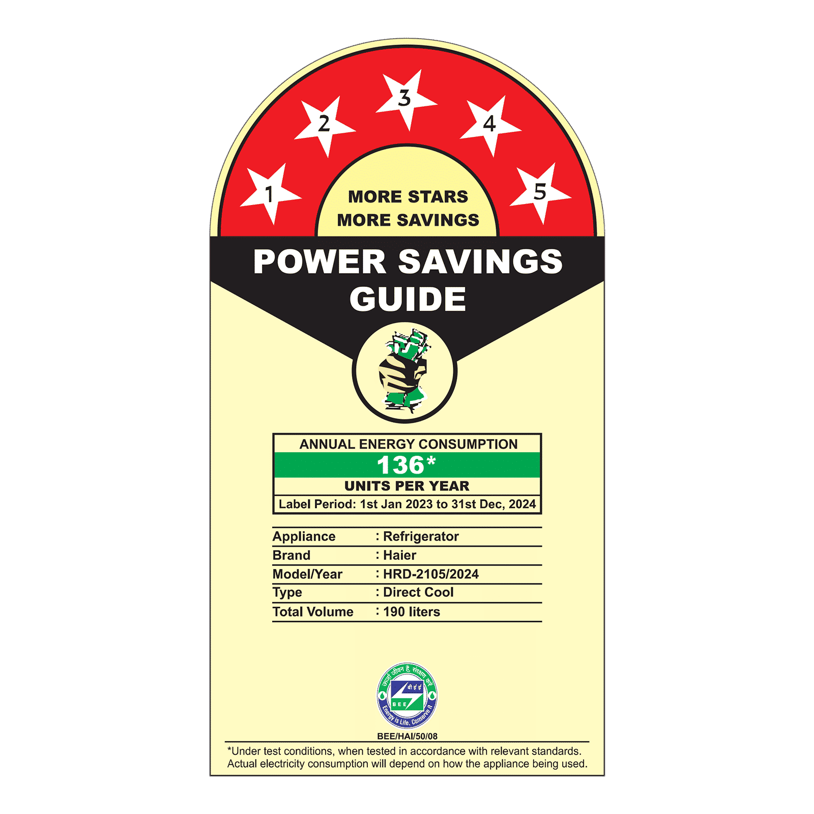 Haier 190 Litres 5 Star Direct Cool Single Door Refrigerator with One Hour Icing Technology (HRD-2105BNS-P, Nickel Steel)_8