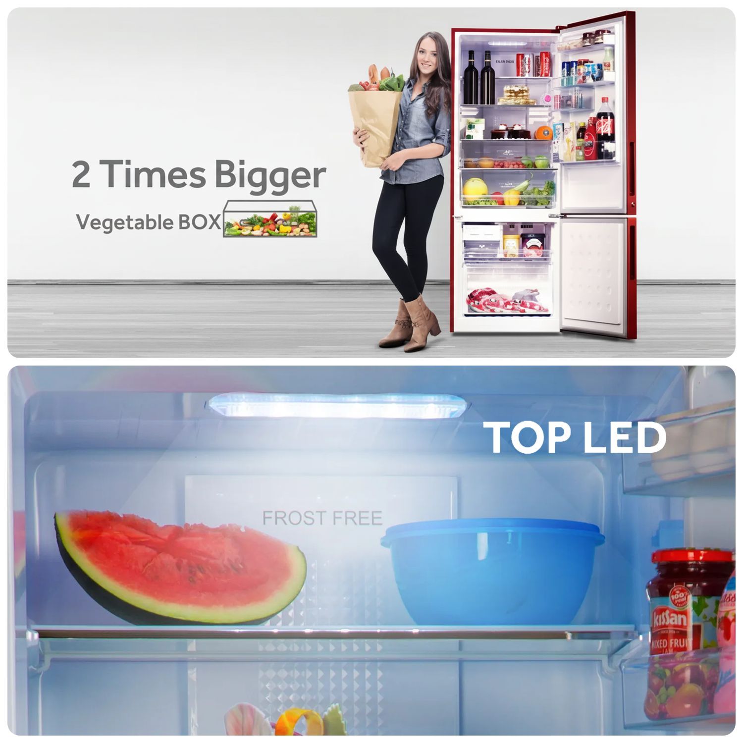 Haier 265 Litres 2 Star Frost Free Double Door Bottom Mount Convertible Refrigerator with Turbo Icing Technology (HRB-3152IBGK-P, Graphite Black)_15