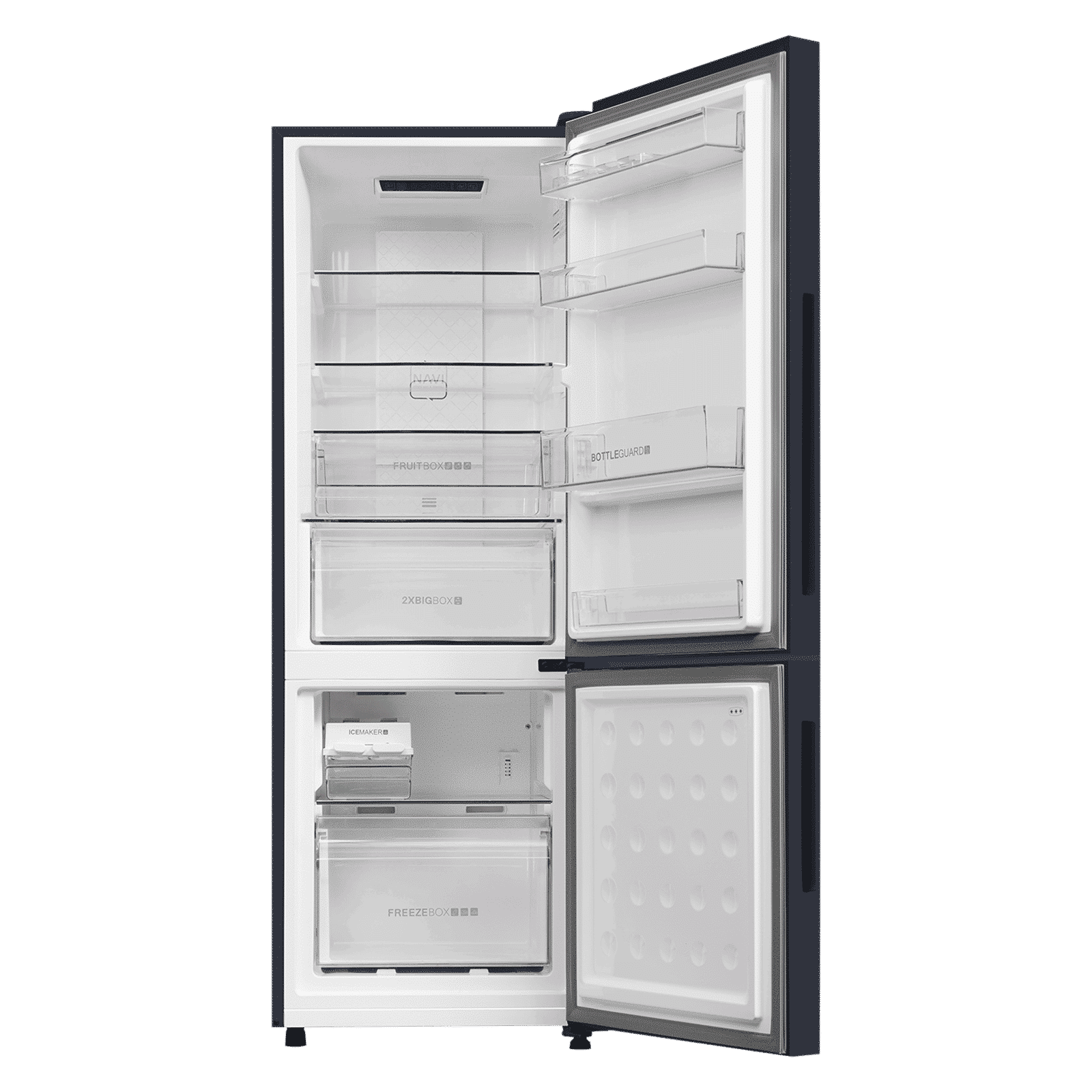 Haier 265 Litres 2 Star Frost Free Double Door Bottom Mount Convertible Refrigerator with Turbo Icing Technology (HRB-3152IBGK-P, Graphite Black)_5