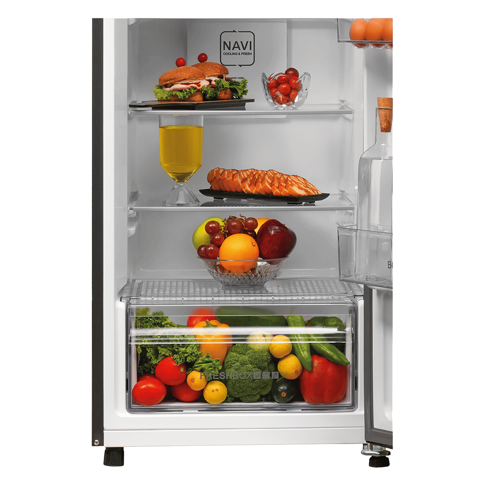 Haier 268 Litres 2 Star Frost Free Double Door Convertible Refrigerator with Turbo Icing Technology (HRF-3182IBNS-P, Nickel Steel)_9