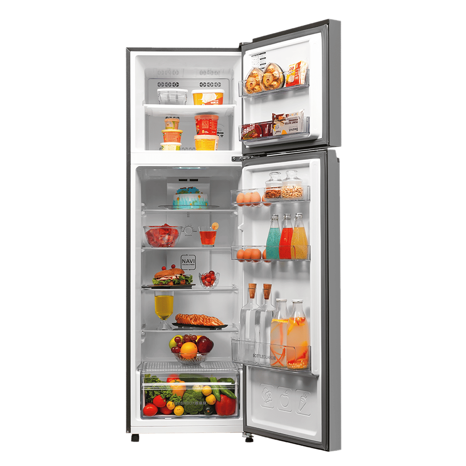 Haier 268 Litres 2 Star Frost Free Double Door Convertible Refrigerator with Turbo Icing Technology (HRF-3182IBNS-P, Nickel Steel)_10