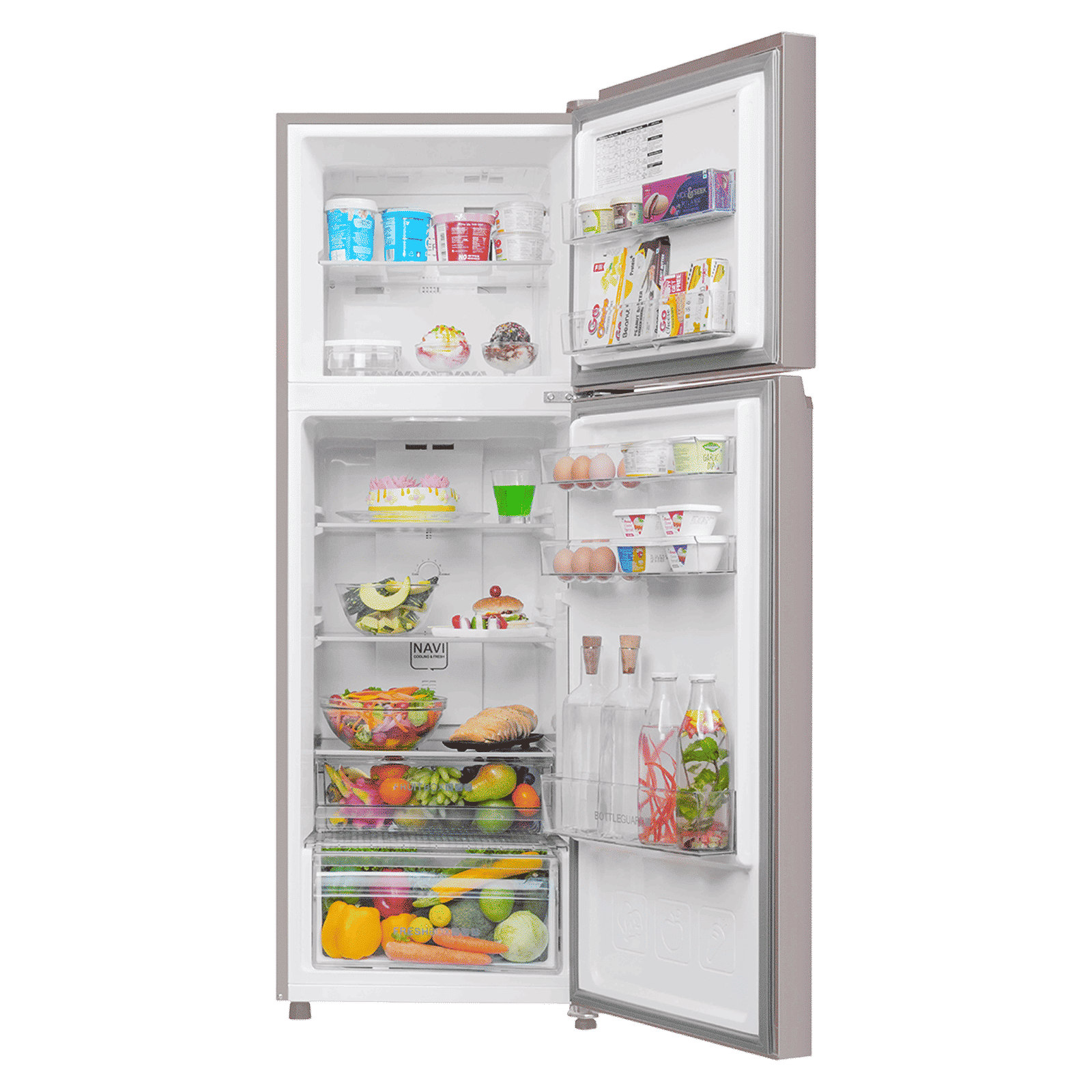 Haier 268 Litres 2 Star Frost Free Double Door Convertible Refrigerator with Turbo Icing Technology (HRF-3182IBNS-P, Nickel Steel)_5