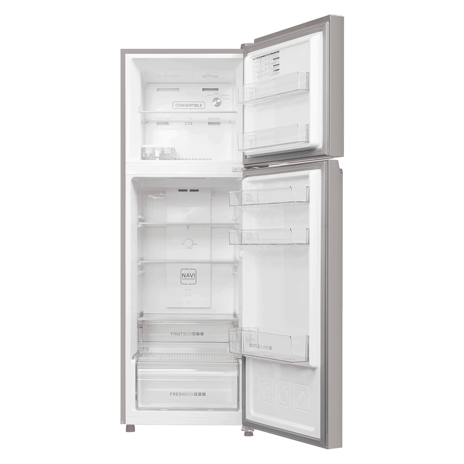 Haier 268 Litres 2 Star Frost Free Double Door Convertible Refrigerator with Turbo Icing Technology (HRF-3182IBNS-P, Nickel Steel)_6