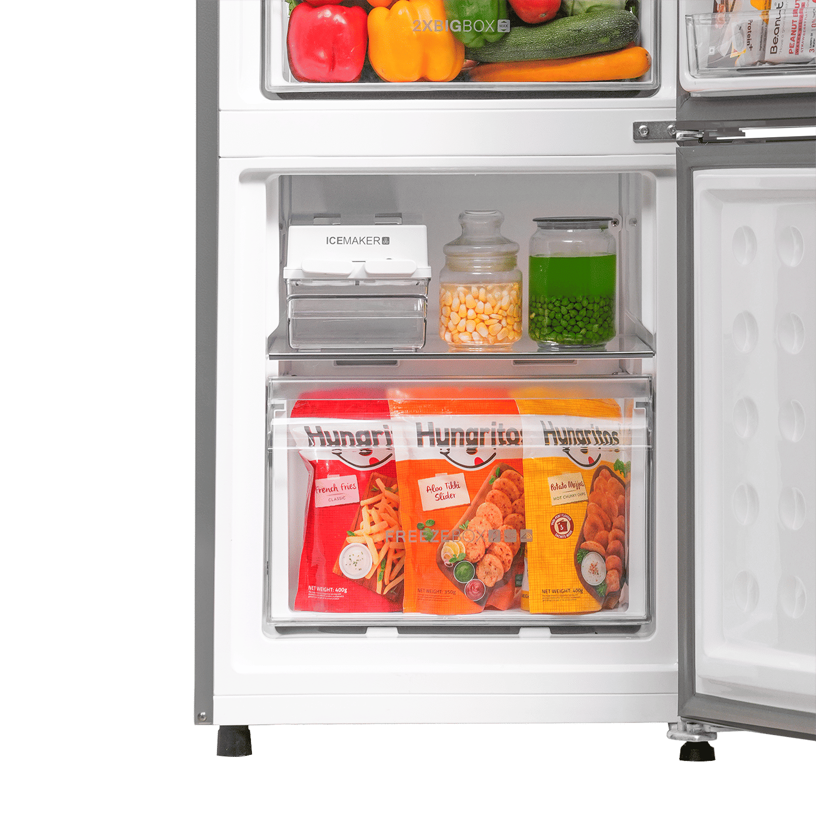 Haier 237 Litres 2 Star Frost Free Double Door Bottom Mount Convertible Refrigerator with Turbo Icing Technology (HRB-2872IBGB-P, GE Black)_11